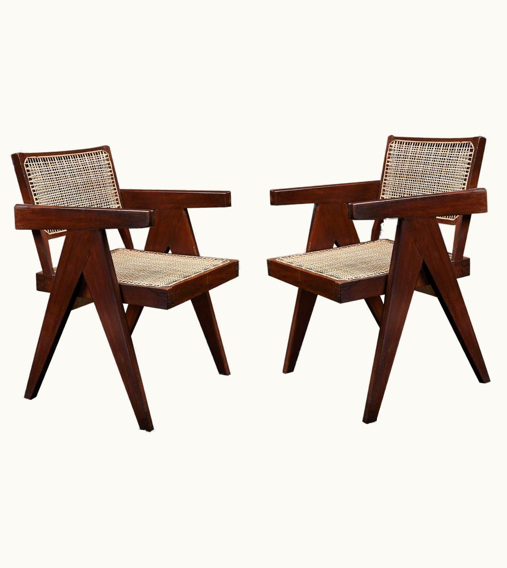Pierre Jeanneret Pierre Jeanneret Pair Of Pierre Jeanneret Office Chairs