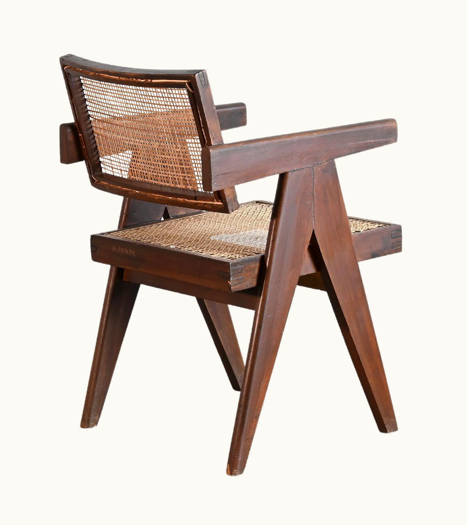 Pierre Jeanneret Pierre Jeanneret PJ-SI-28-A Cane Armchair / Authentic Mid-Century Modern