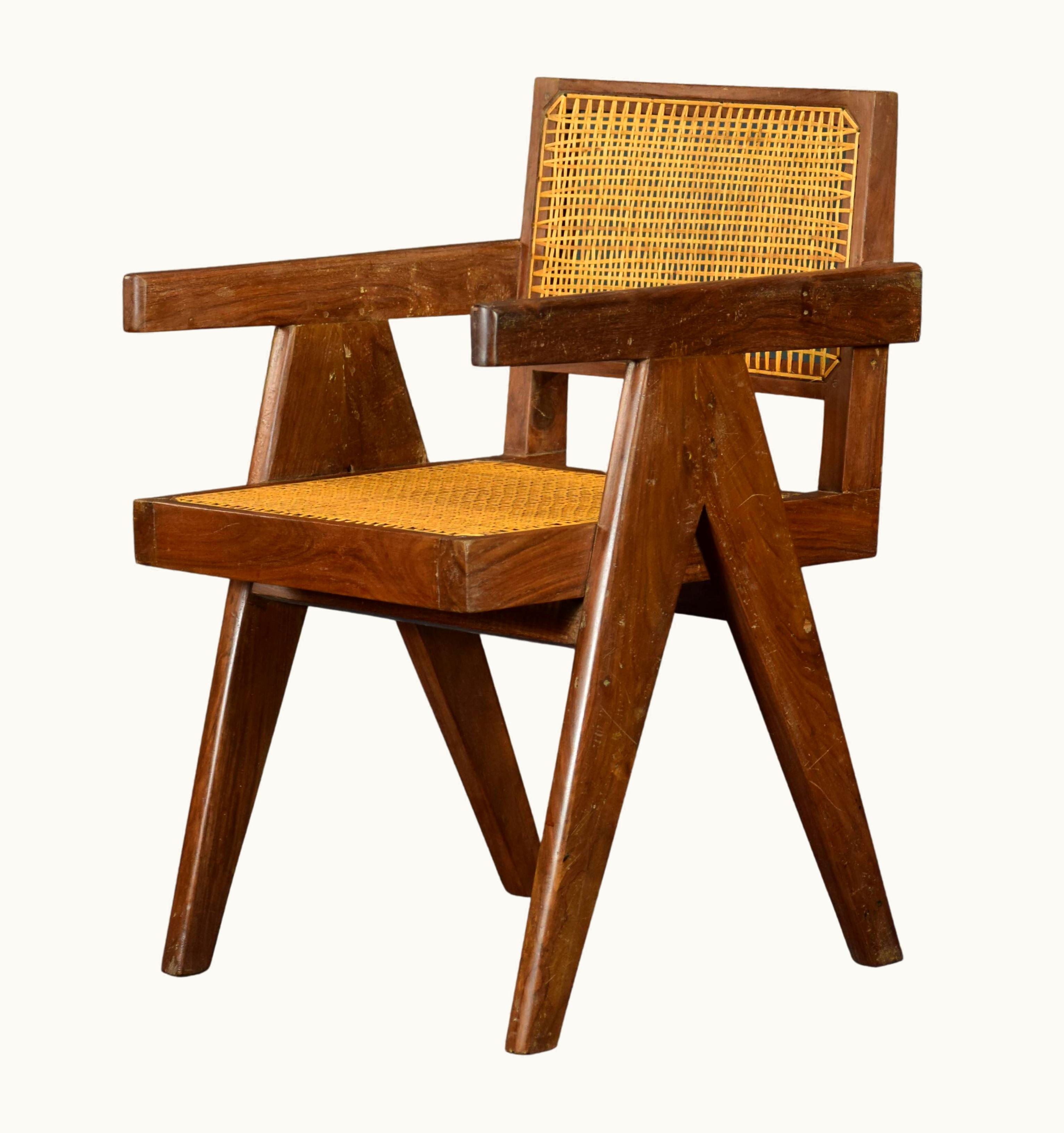 Pierre Jeanneret Pierre Jeanneret PJ-SI-28-D Office Armchair / Authentic Mid-Century Modern