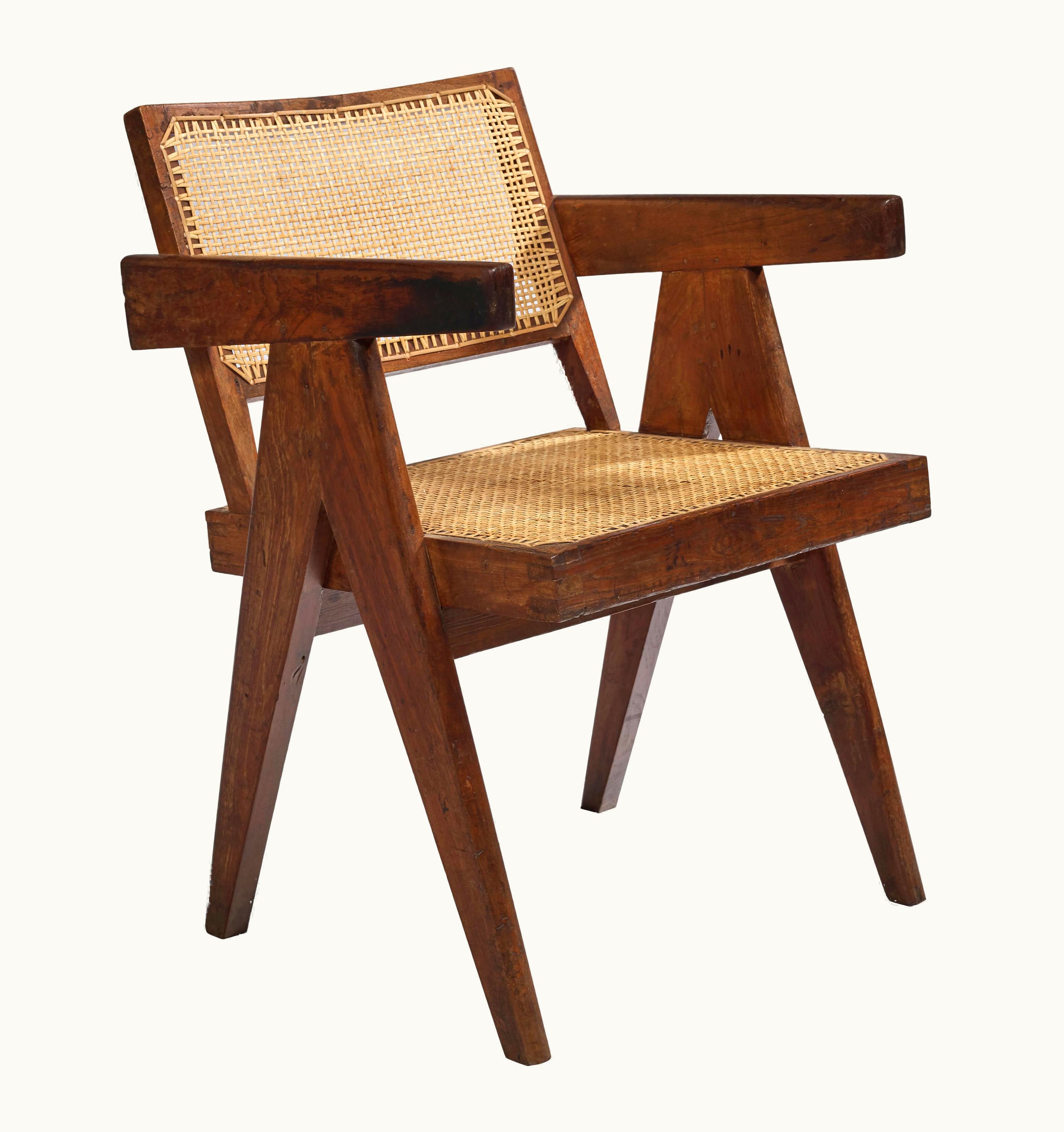 Pierre Jeanneret Pierre Jeanneret, Office Cane Chair, PJ-SI-28-B, Circa 1955