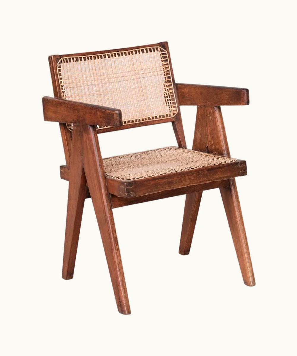 Pierre Jeanneret Pierre Jeanneret Original Cane And Teak Office Chair
