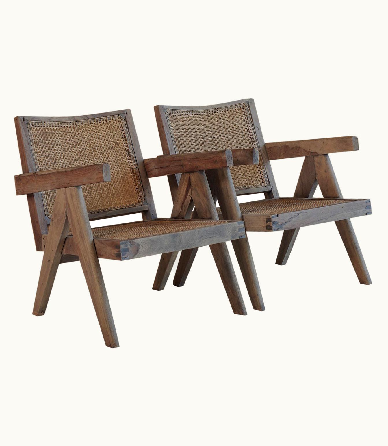 Pierre Jeanneret Pierre Jeanneret Pair Of PJ-SI-29-A - Easy Chairs - Authentic Blond Teak, 1957