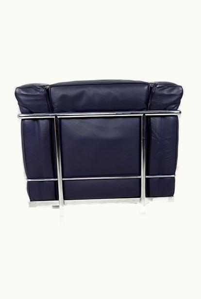 Le Corbusier;Charlotte Perriand;Pierre Jeanneret Le Corbusier;Charlotte Perriand;Pierre Jeanneret Pair Of 'LC2' Black Leather Club Chairs By Le Corbusier For Cassina, Signed