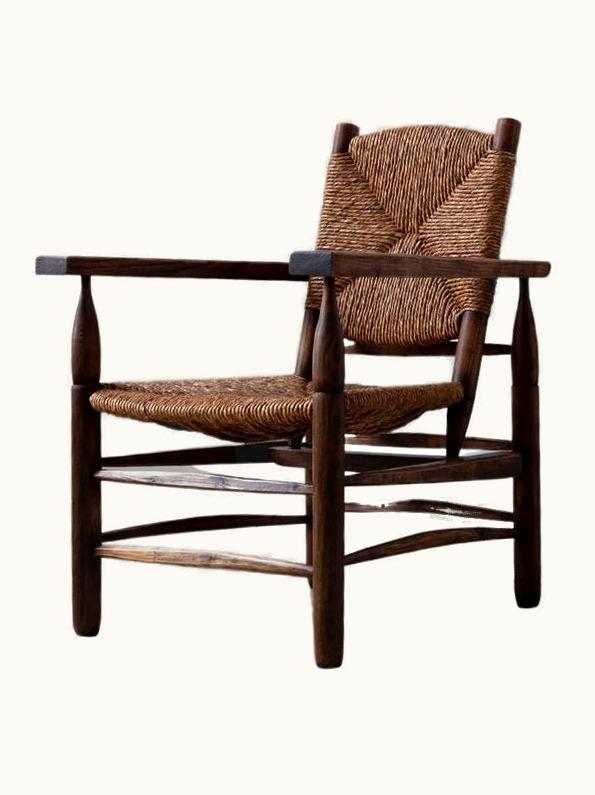 Pierre Jeanneret Solid Wood And Rush "Paillé" Armchair
