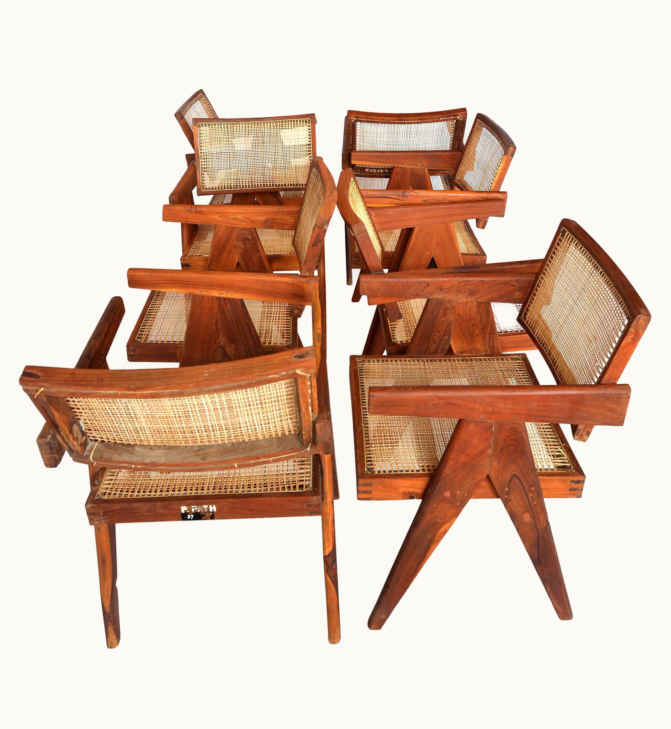 Pierre Jeanneret Set Of 8 Pierre Jeanneret Dining Chairs