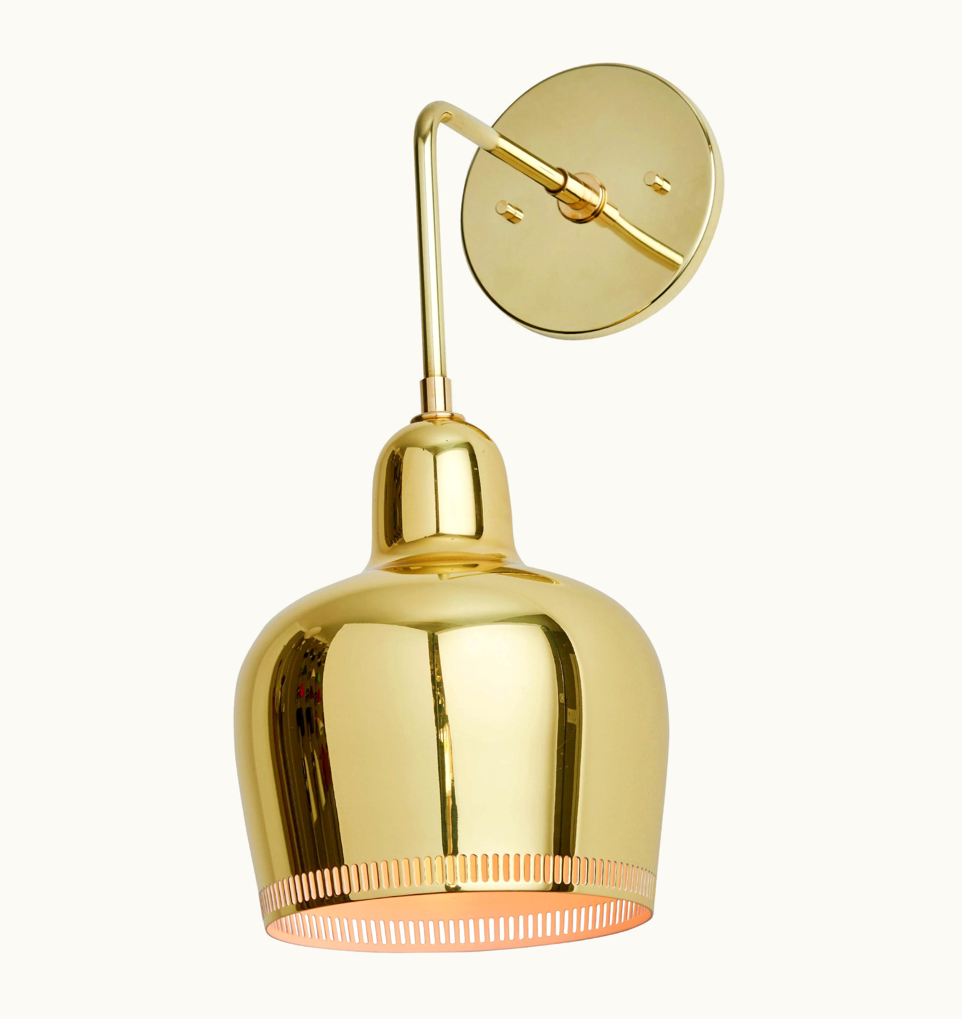 Alvar Aalto Alvar Aalto A330s Polished Brass Wall Light For Artek