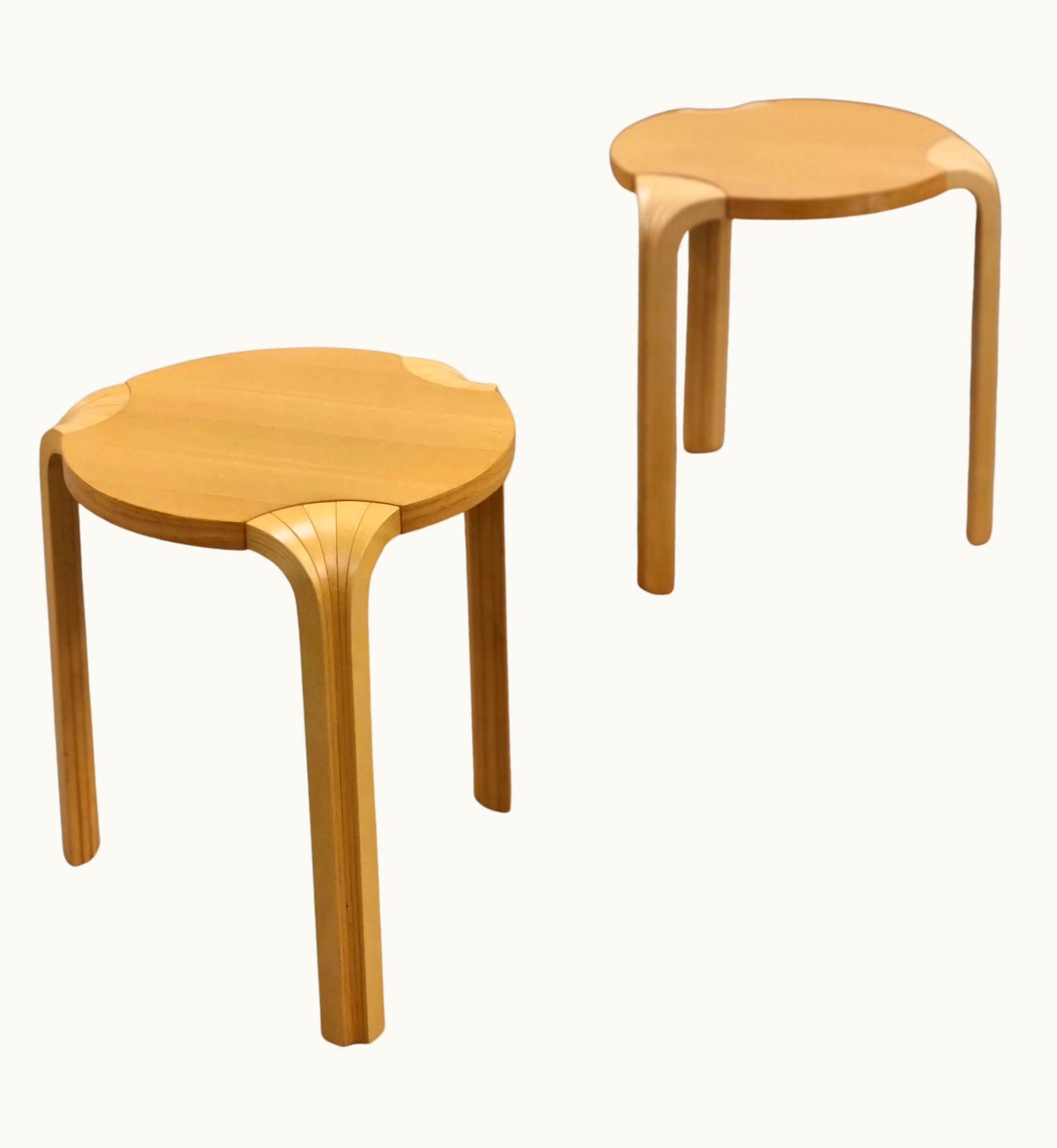Alvar Aalto Alvar Aalto, Pair Of X600 Stools For Artek, Finland, 1960s