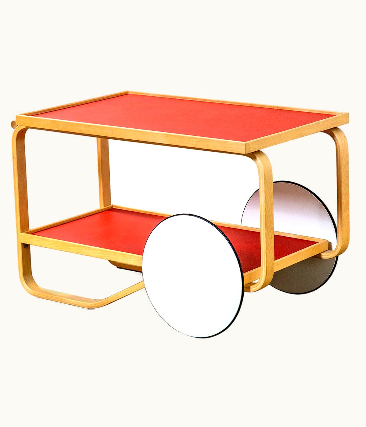Alvar Aalto Alvar Aalto 20th Century Alvar Aalto Tea Trolley Model 901 For Artek In Birch Wood And Red