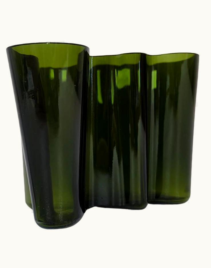 Alvar Aalto Alvar Aalto Midcentury Alvar Aalto Large Green 3030 Savoy Vase In Dark Green IIttala 1950s