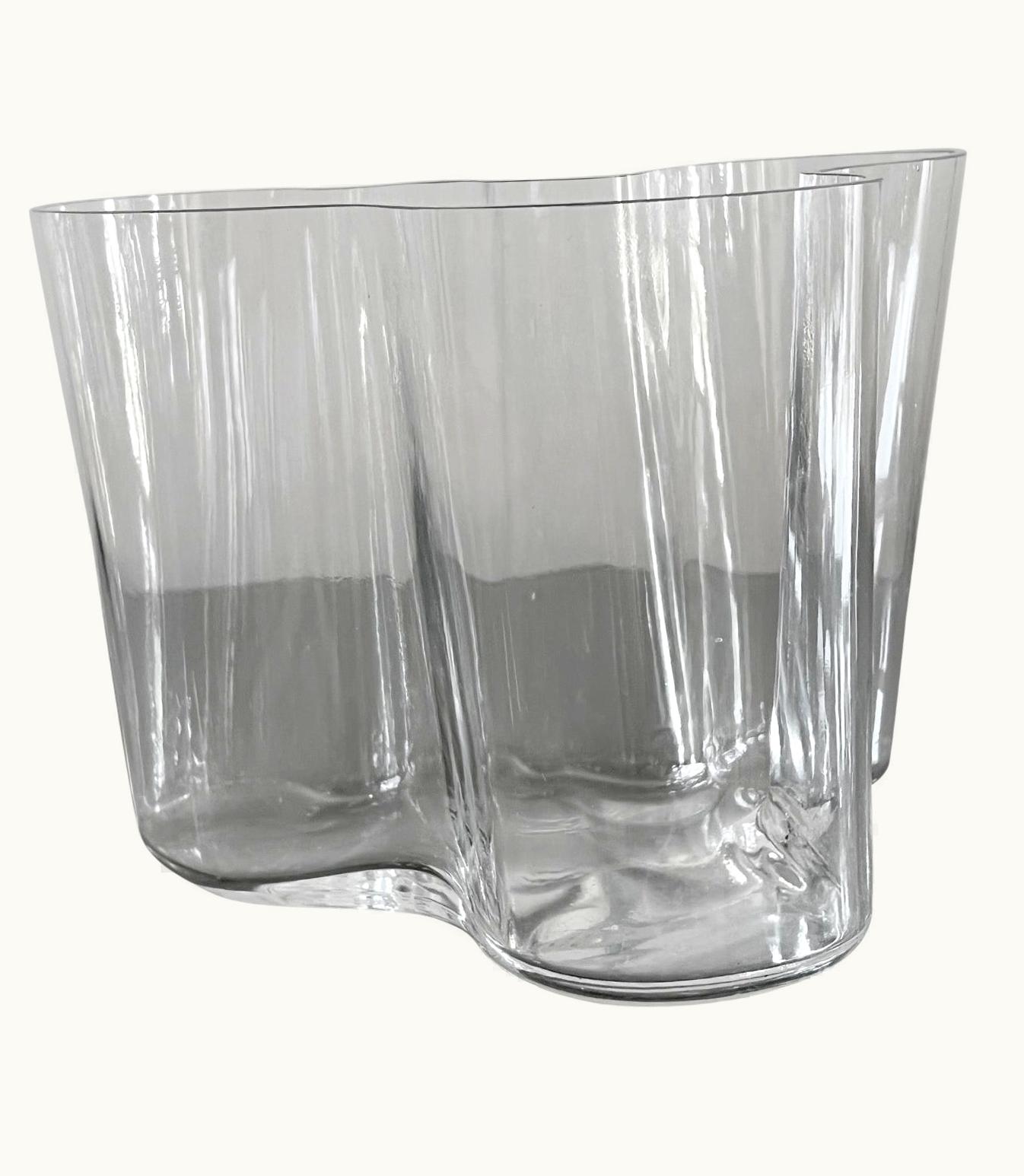 Alvar Aalto Alvar Aalto Savoy Vintage Hand Signed Clear Glass Vase 3030