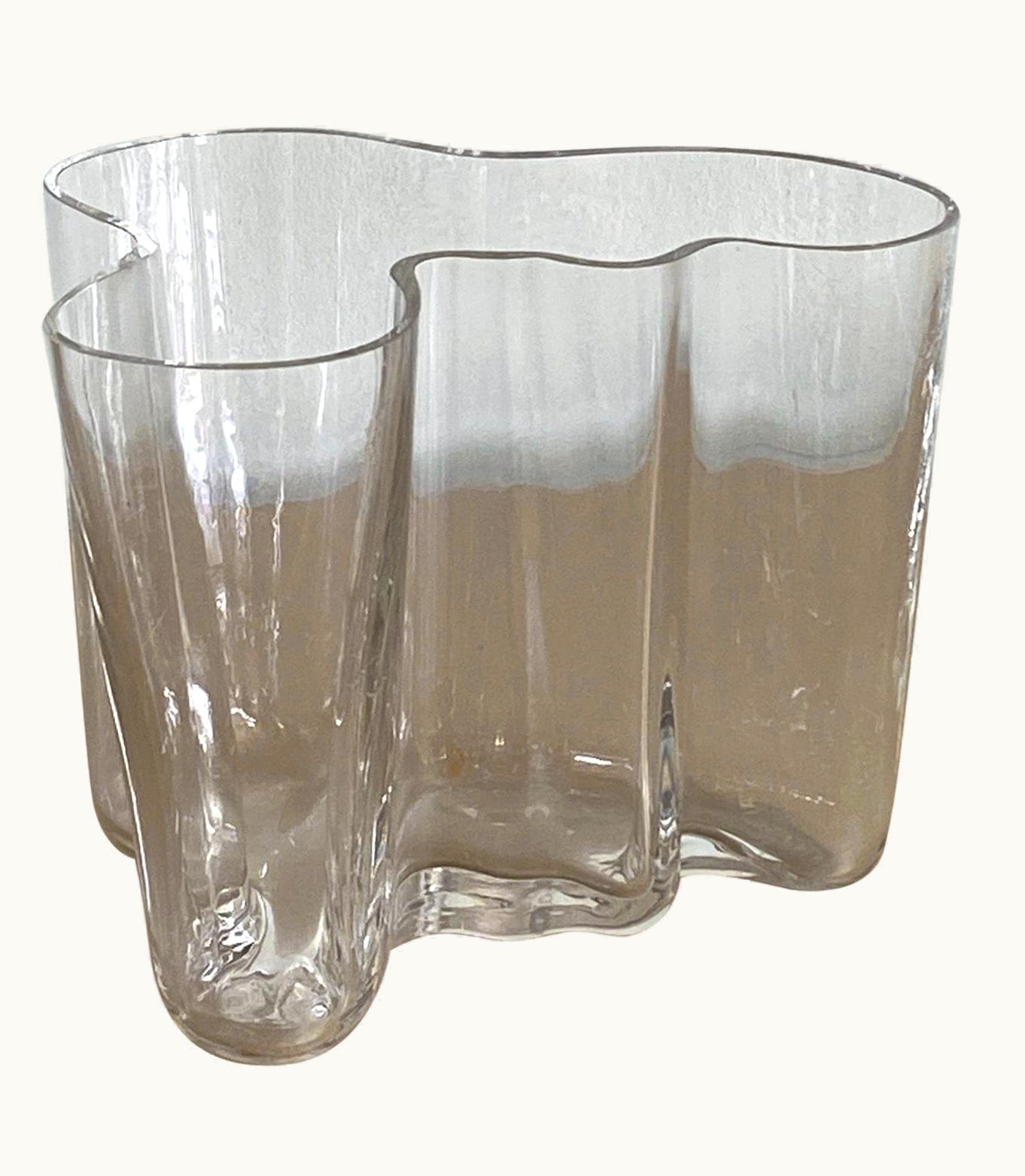 Alvar Aalto Alvar Aalto Vintage Hand Signed Clear Glass 3030 IIttala Alvar Aalto Savoy Vase