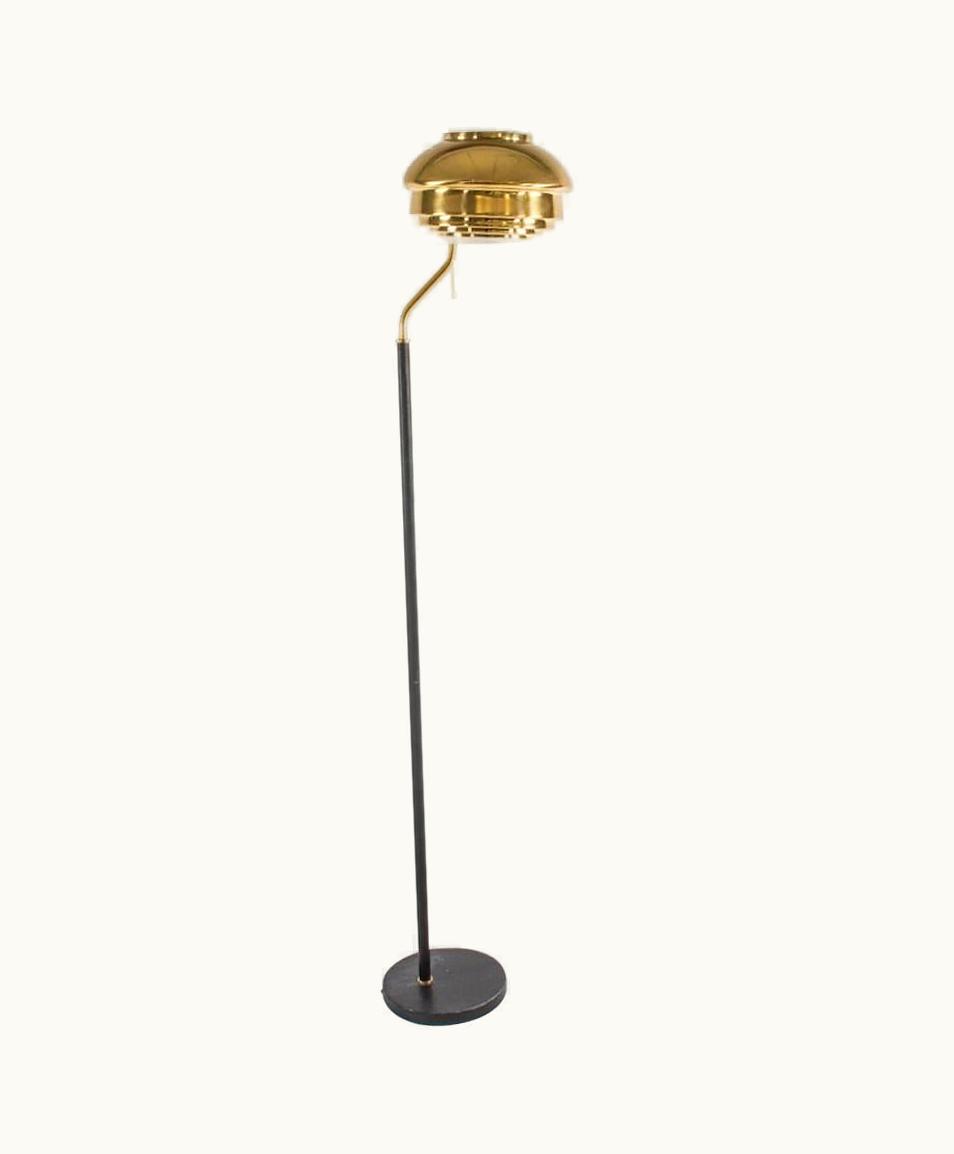 Alvar Aalto Alvar Aalto Model A808 Brass Floor Lamp
