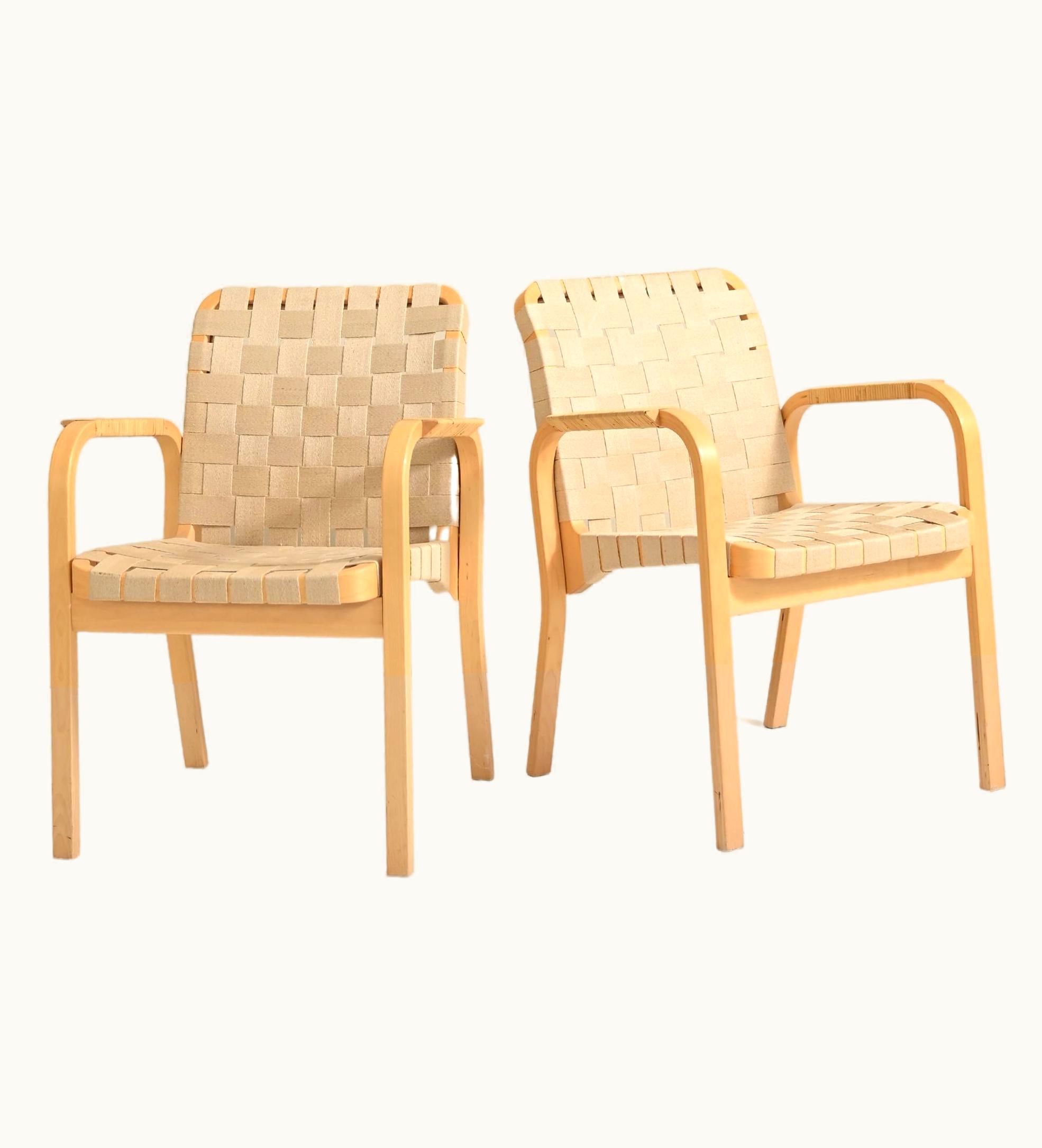 Alvar Aalto Alvar Aalto 'Model 45' Birch Armchairs By Alvar Aalto