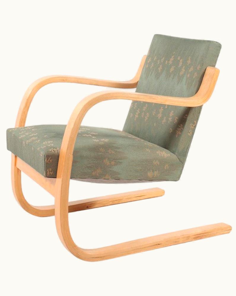 Alvar Aalto Alvar Aalto Midcentury Lounge Chair In Fabric By Alvar Aalto, Finland, 1960s