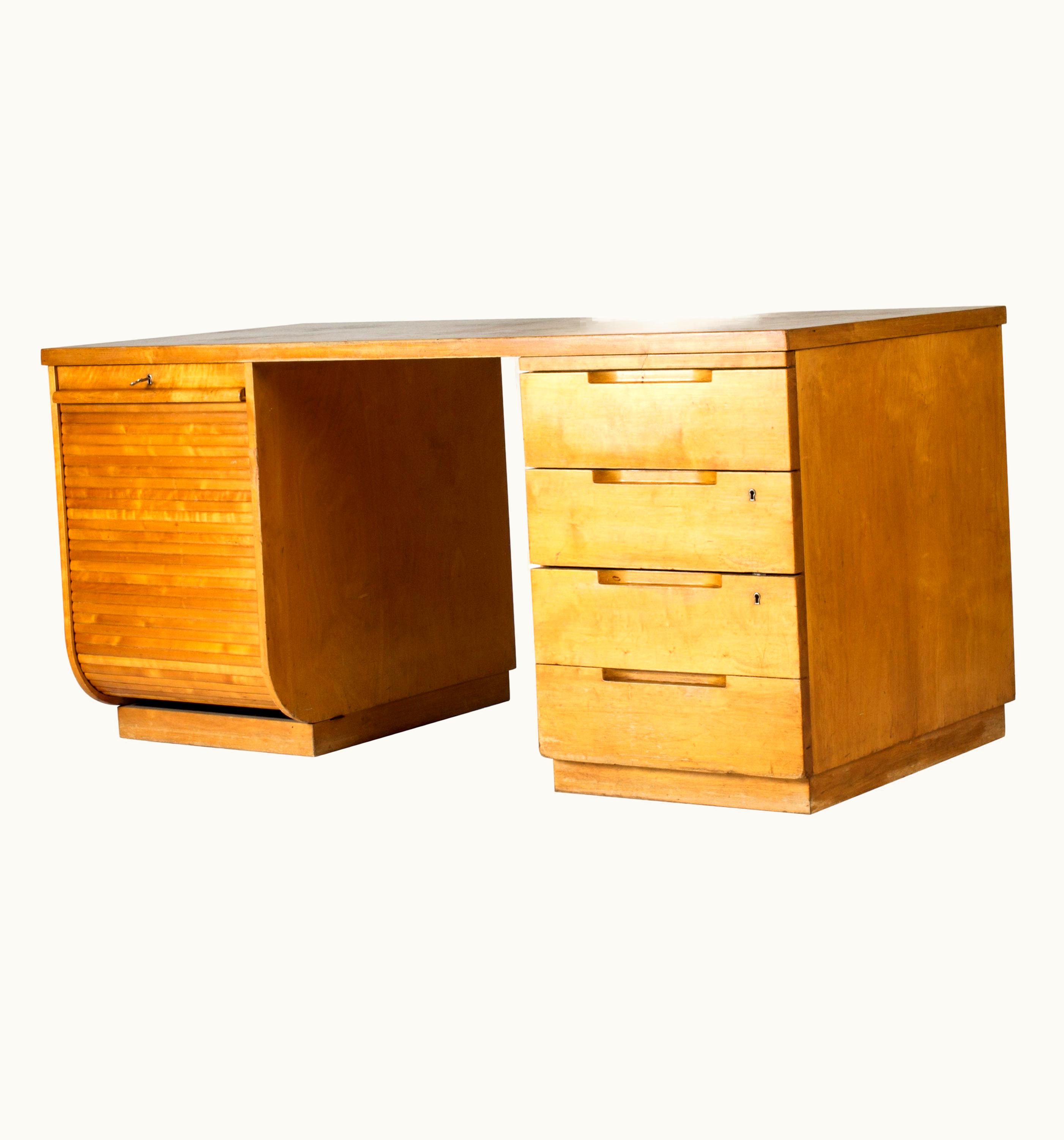 Alvar Aalto Alvar Aalto Functionalist Birch Desk By Alvar Aalto For Artek, Finland, 1930s