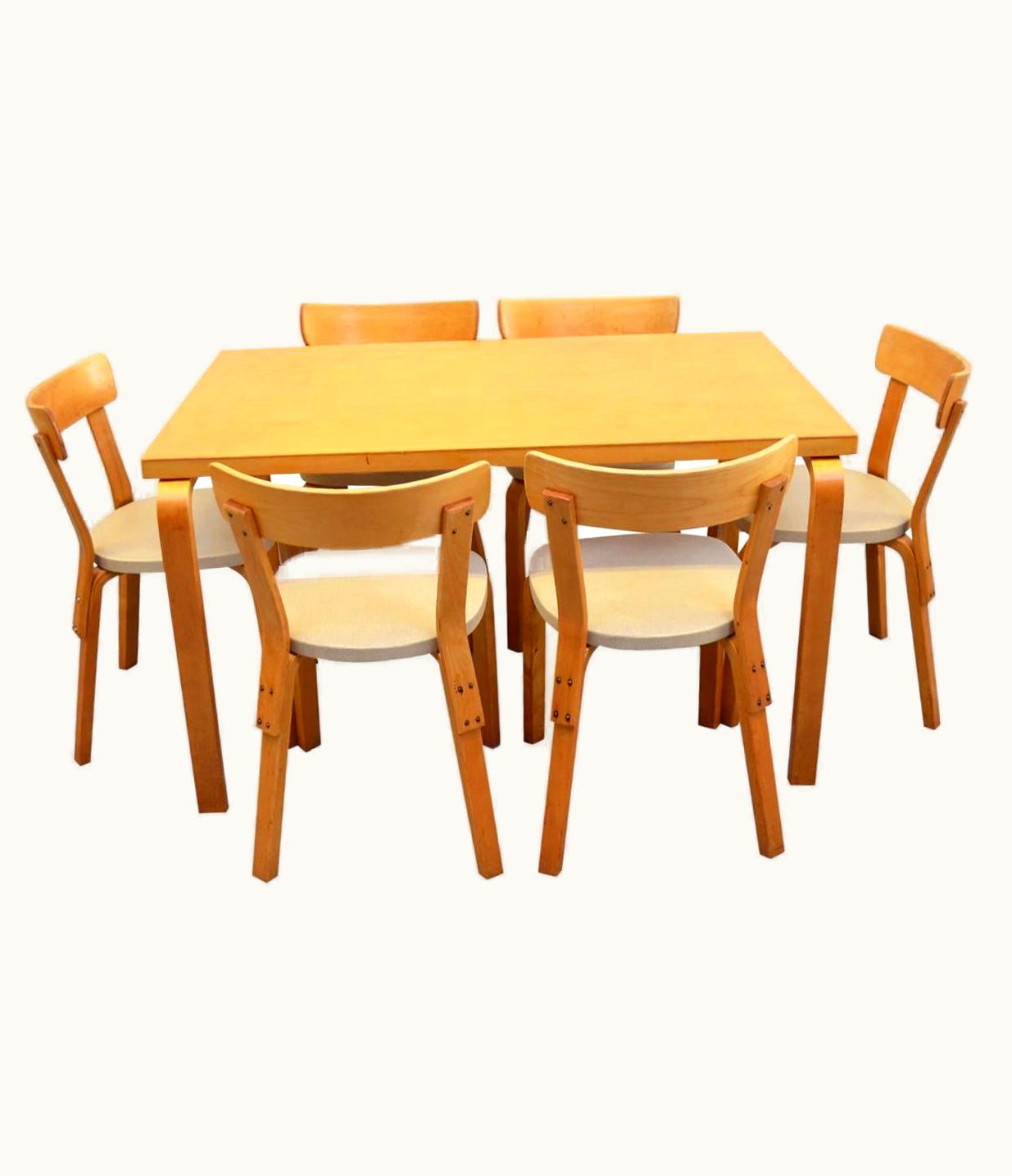 Alvar Aalto Alvar Aalto Midcentury Dining Set In Birch By Alvar Aalto For Artek, Finland