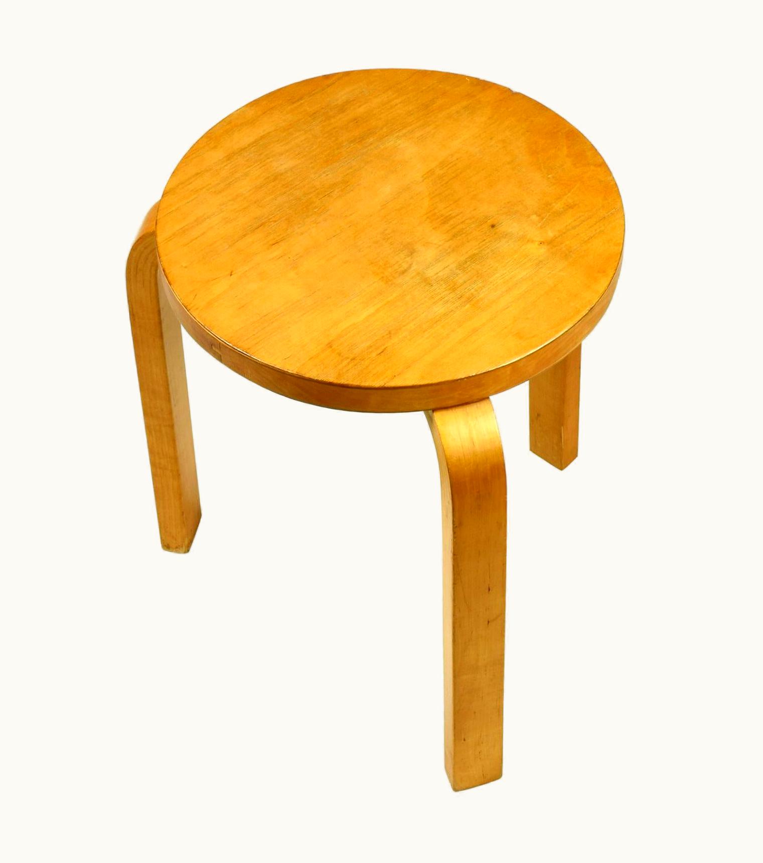 Alvar Aalto Alvar Aalto, Stacking Stool, Designed 1933, Beautiful Early Example, Artek