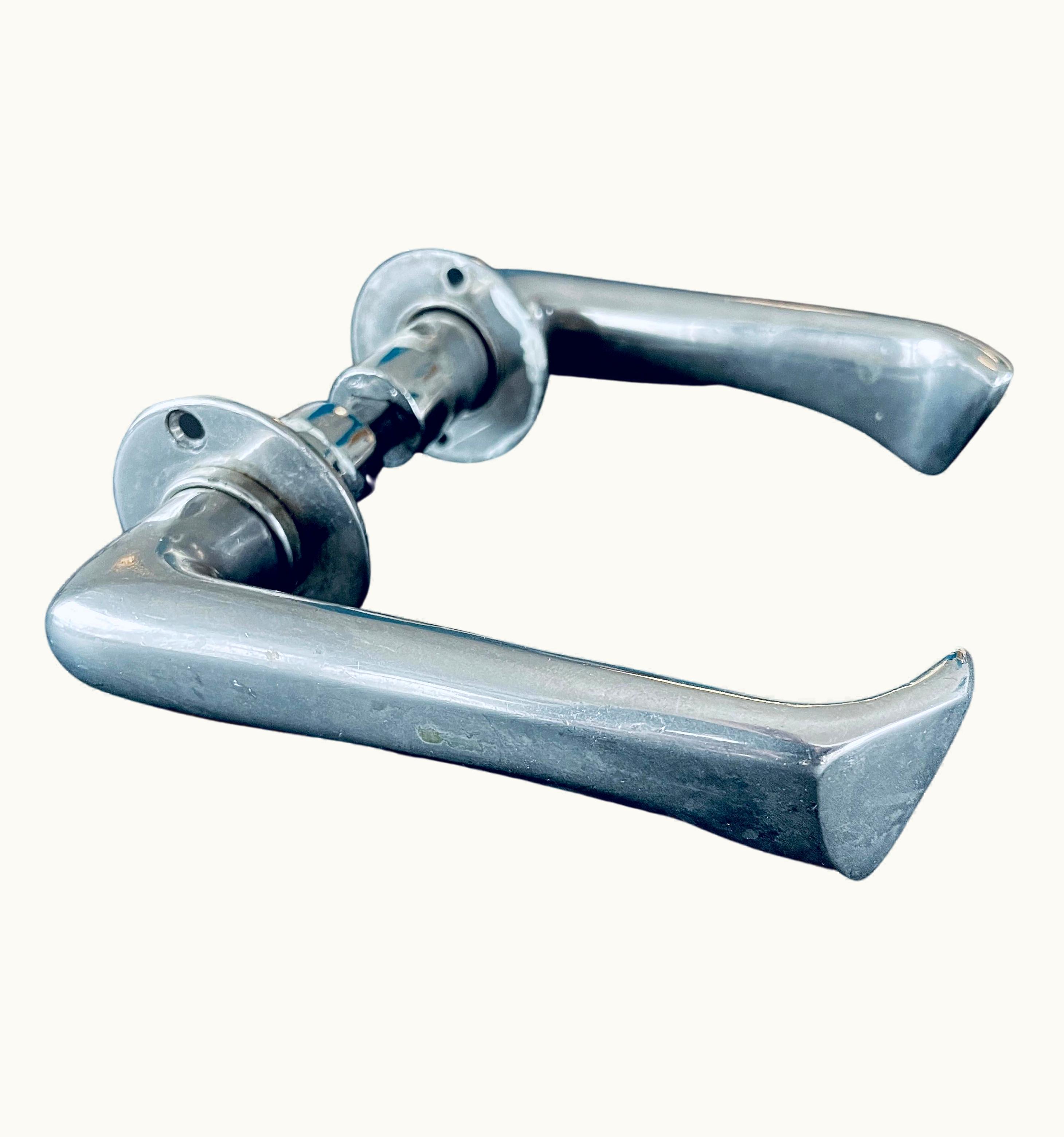 Alvar Aalto Alvar Aalto Sculptural Door Handles, Early Version, Nickel-Plated Bronze
