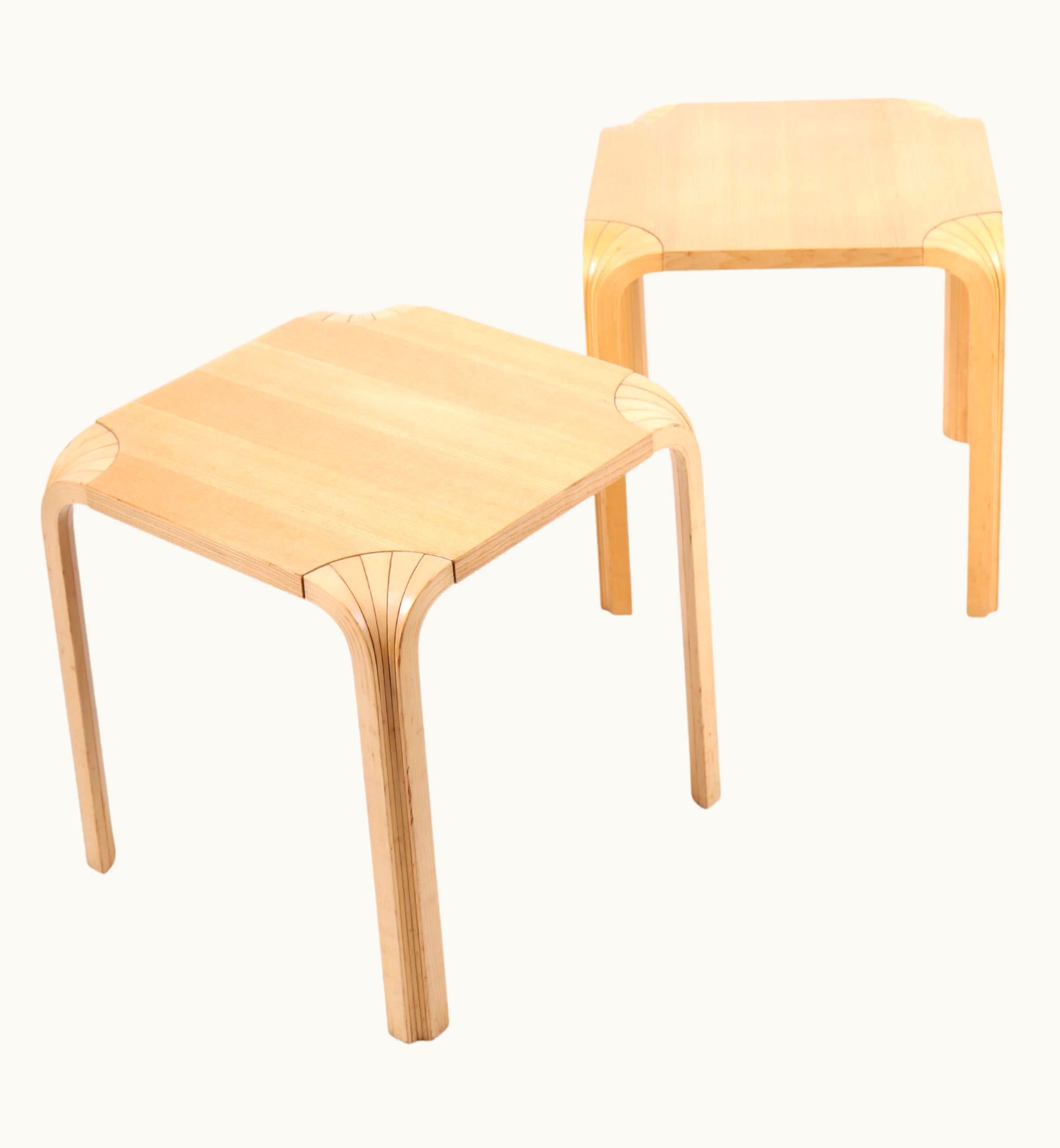 Alvar Aalto Alvar Aalto Pair Of Midcentury Side Tables By Alvar Aalto, Finland, 1960s