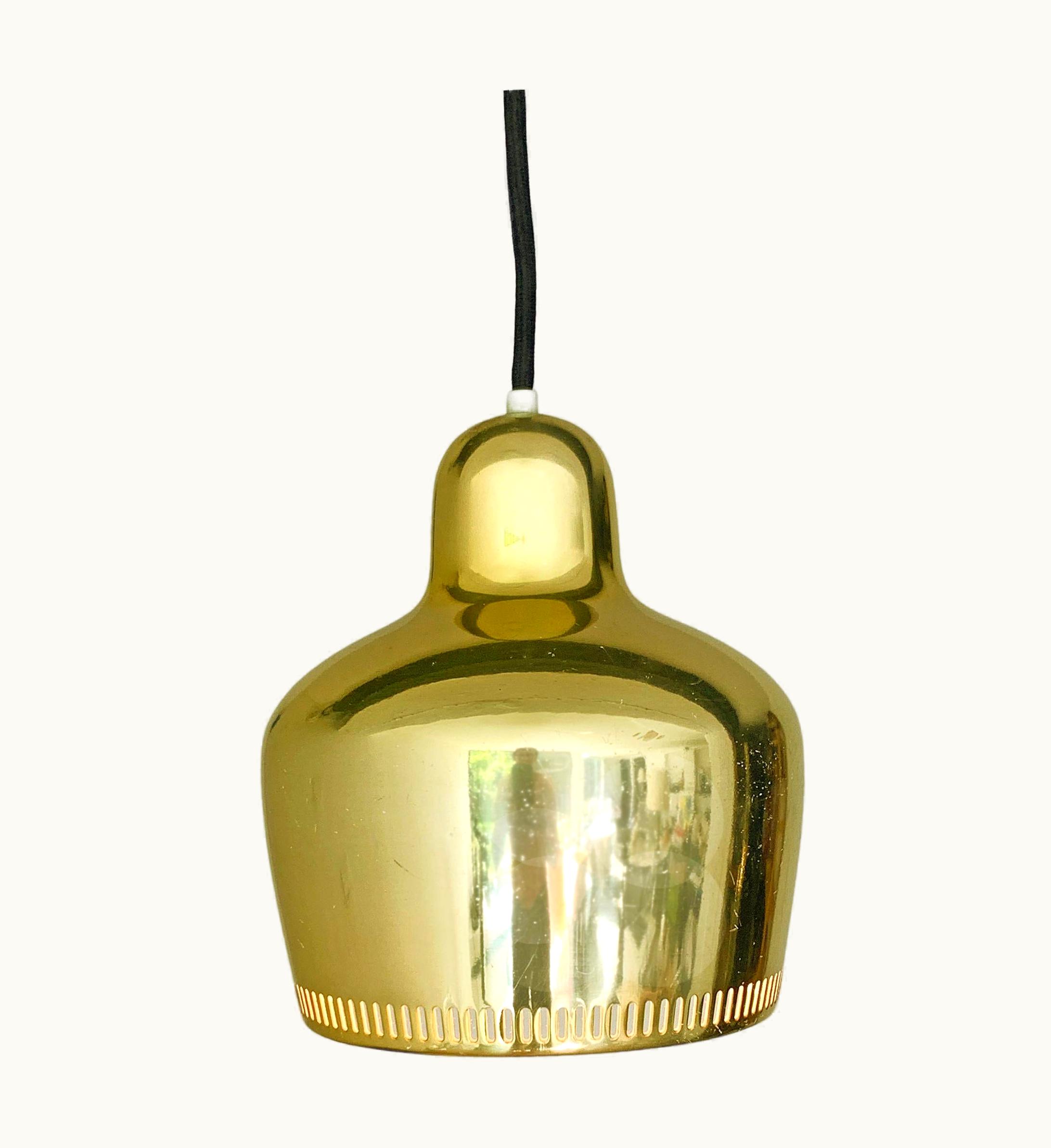 Alvar Aalto Alvar Aalto Vintage Golden Bell Pendant Lamp By Alvar Aalto For Louis Poulsen