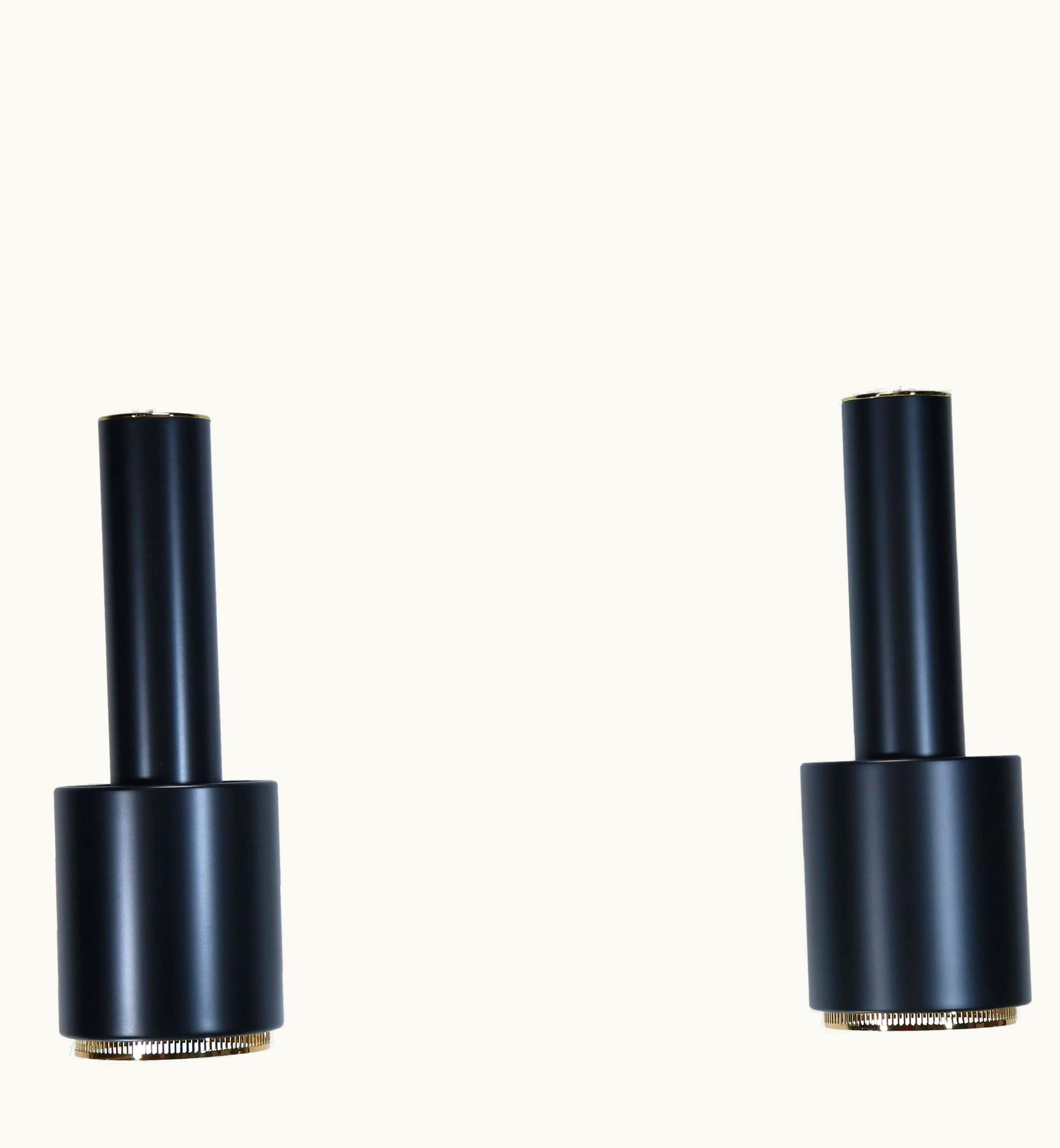 Alvar Aalto Alvar Aalto Set Of 2 Alvar Aalto A110 Hand Grenade Pendant Lamps In Black With Brass Detail