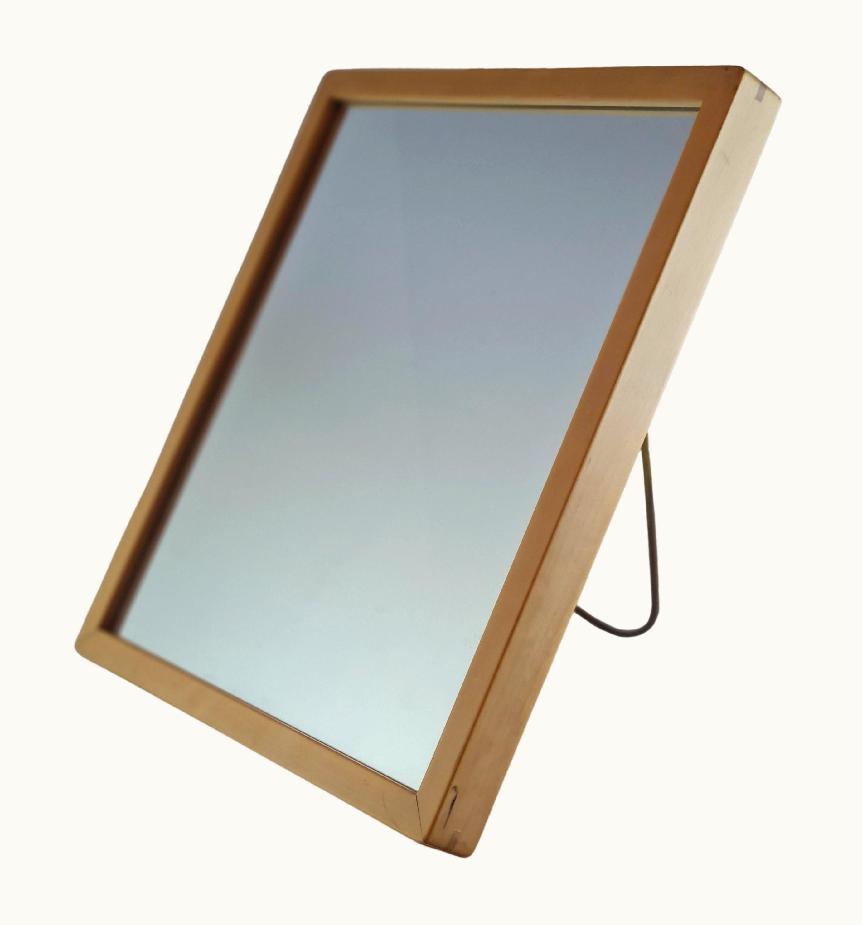 Alvar Aalto Alvar Aalto Table / Wall Mirror With Brass Stand, 1960s Artek