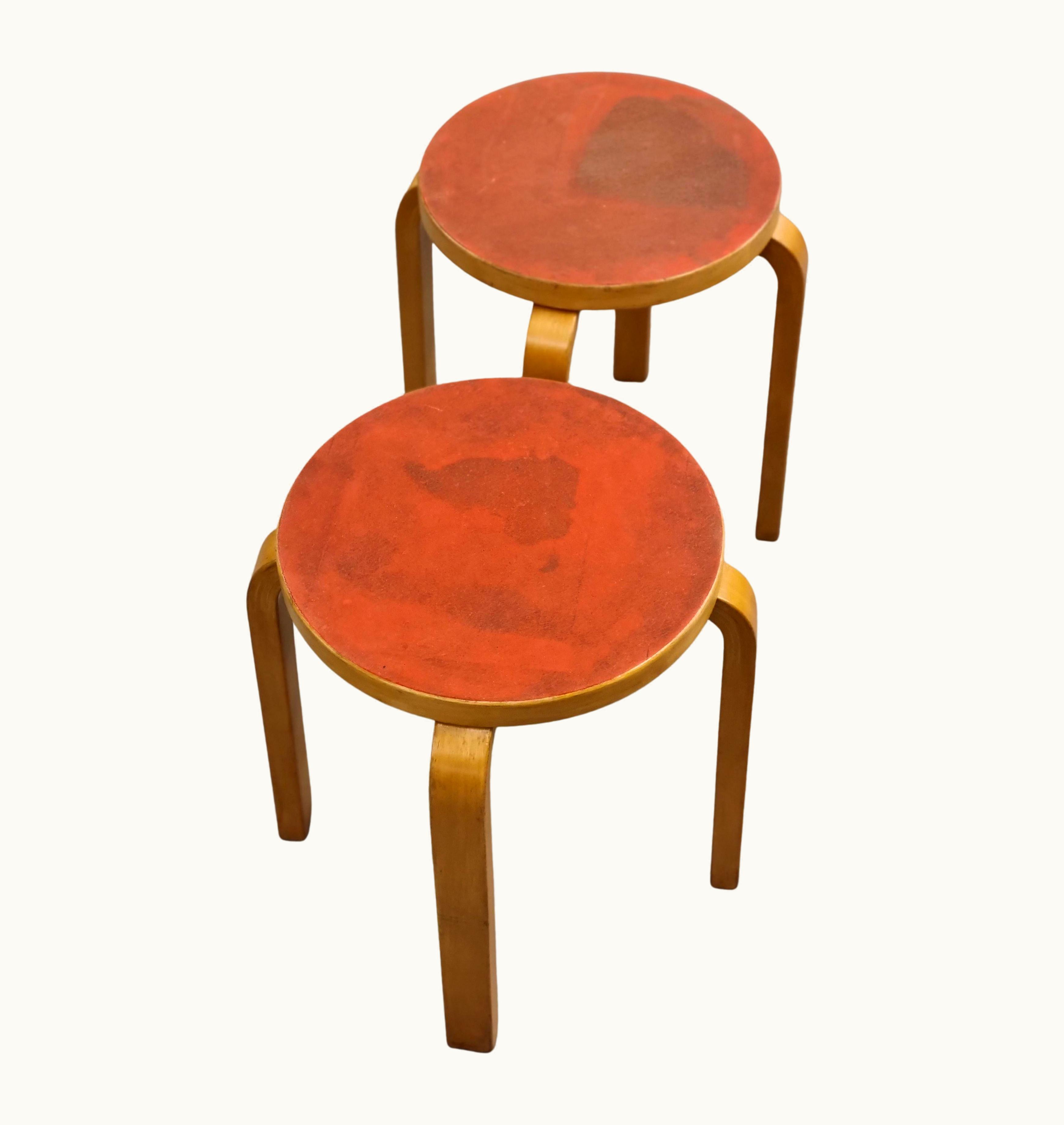 Alvar Aalto Alvar Aalto, Pair Of E60 Stools, 1960s