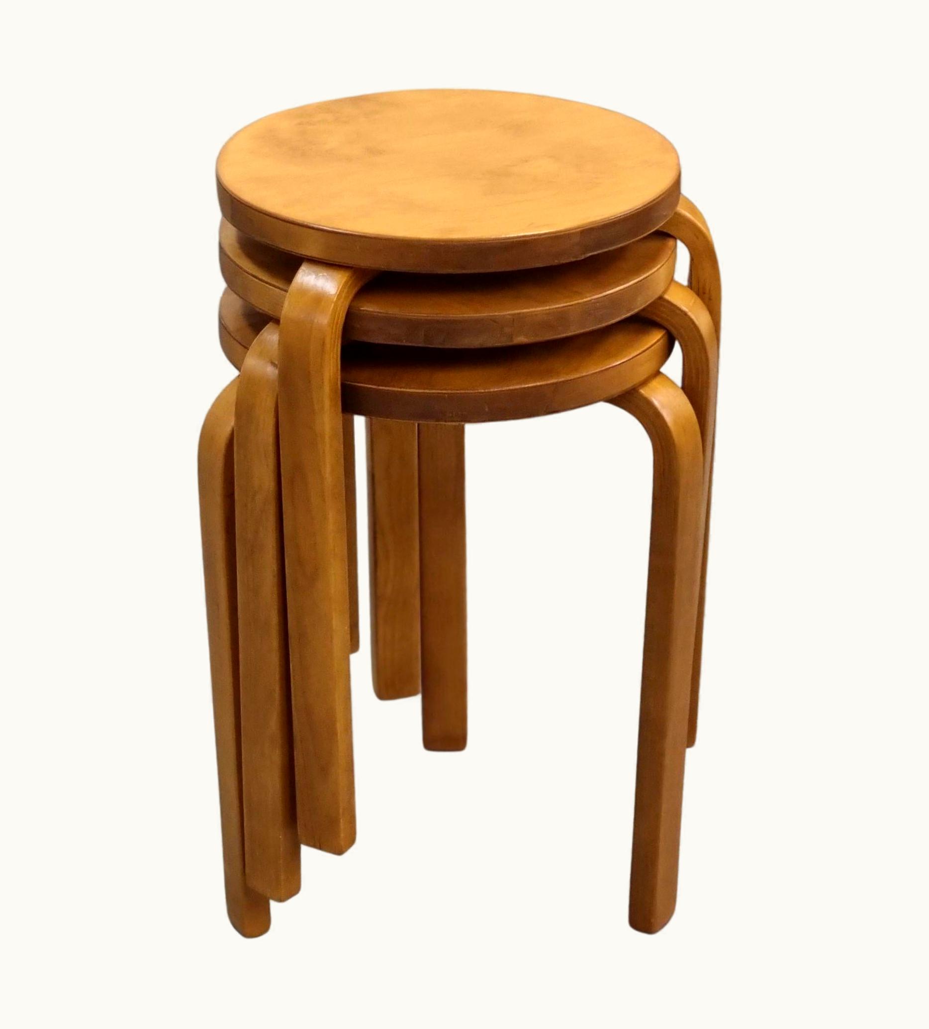 Alvar Aalto Alvar Aalto, Set Of Commissioned Stools By Artek, 1950s