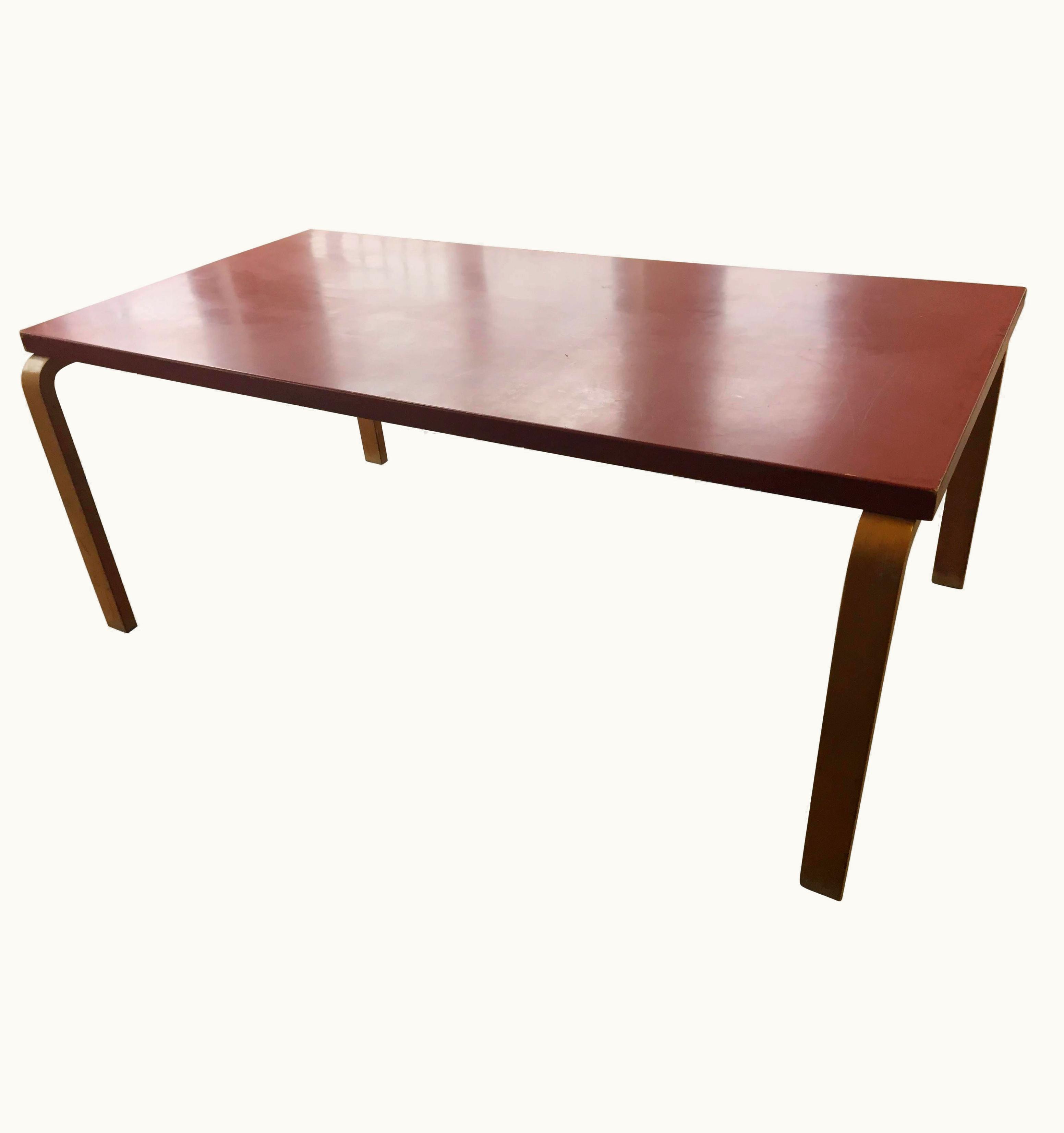 Alvar Aalto Alvar Aalto Alva Alato Table Red Lacquer Table Top, 1930