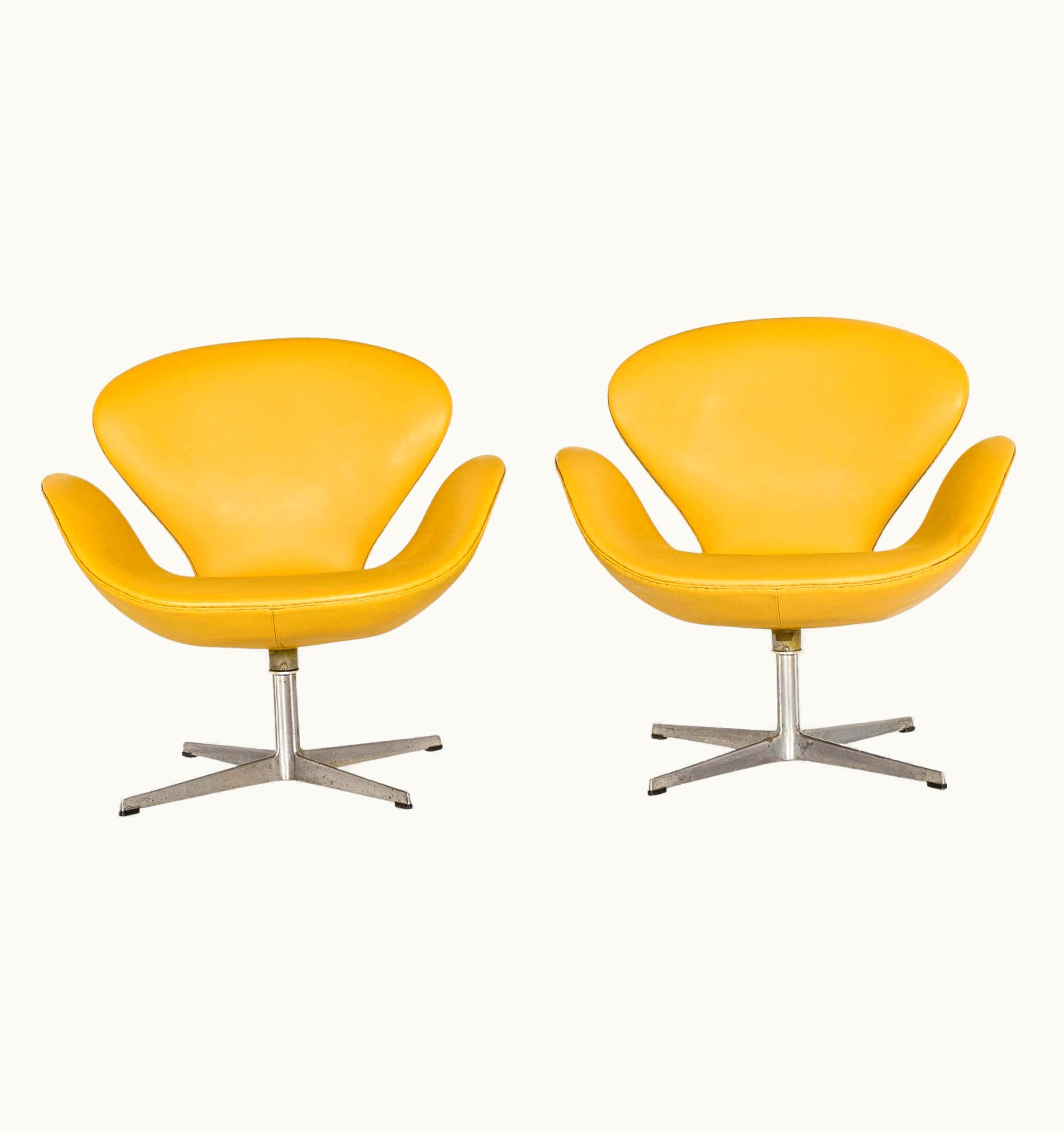 Arne Jacobsen Arne Jacobsen Mid Century Danish Modern Yellow Swan Chairs By Arne Jacobsen For Fritz Hansen