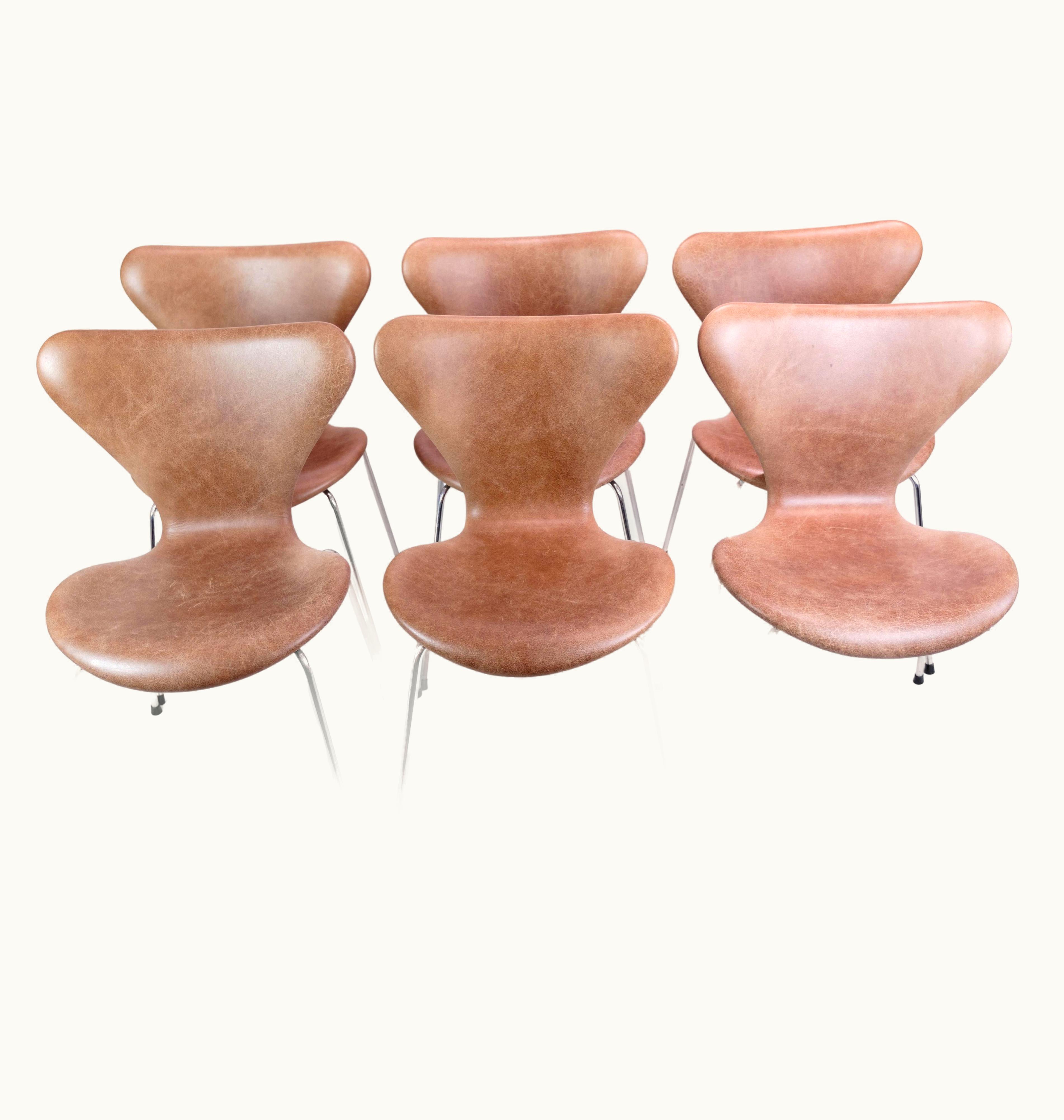 Arne Jacobsen Arne Jacobsen Set Of 6 Seven Chairs, 3107, Arne Jacobsen, Fritz Hansen UZ0187602