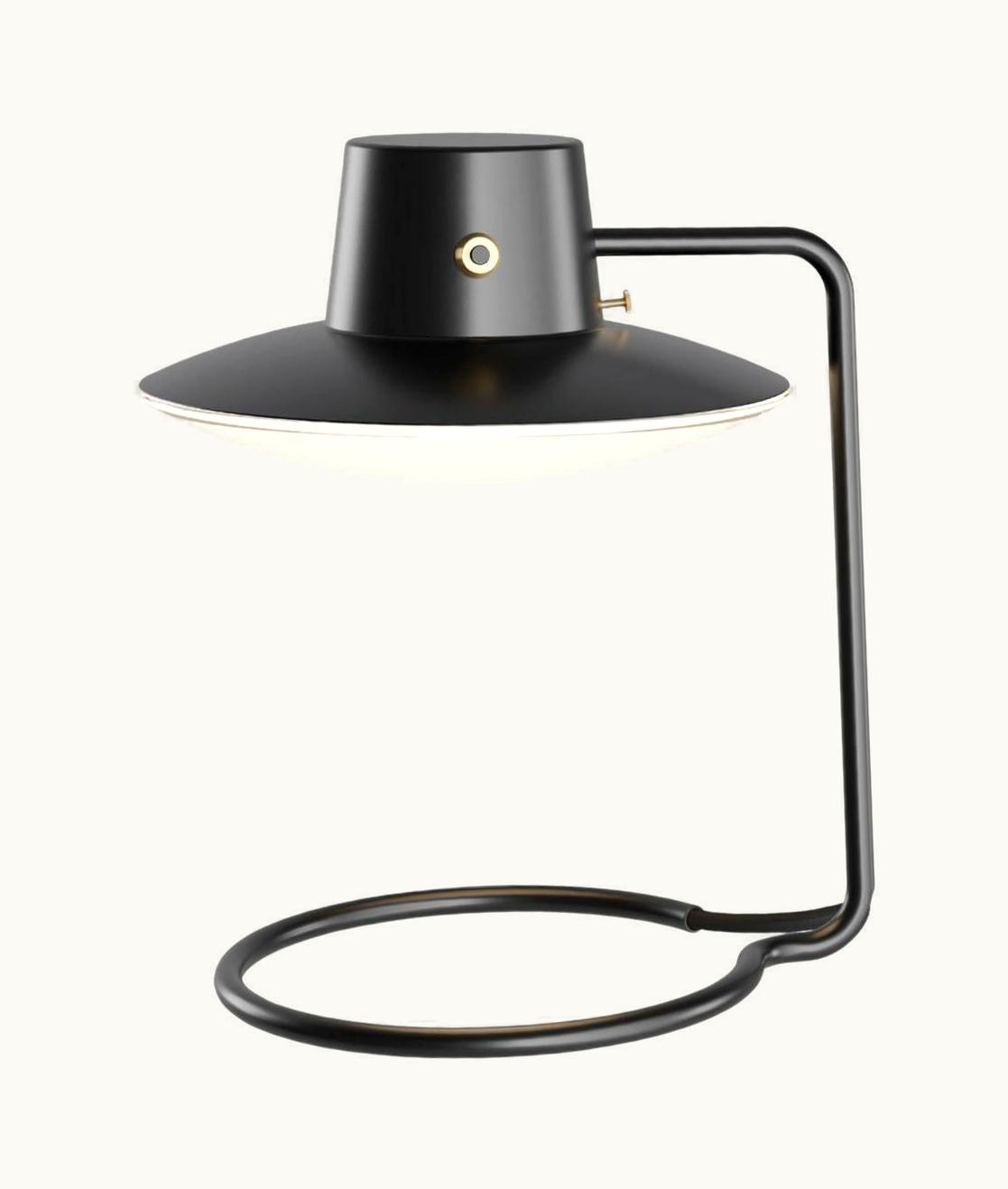 Arne Jacobsen Arne Jacobsen 'AJ Oxford' Table Lamp In Opal And Metal Shade For Louis Poulsen