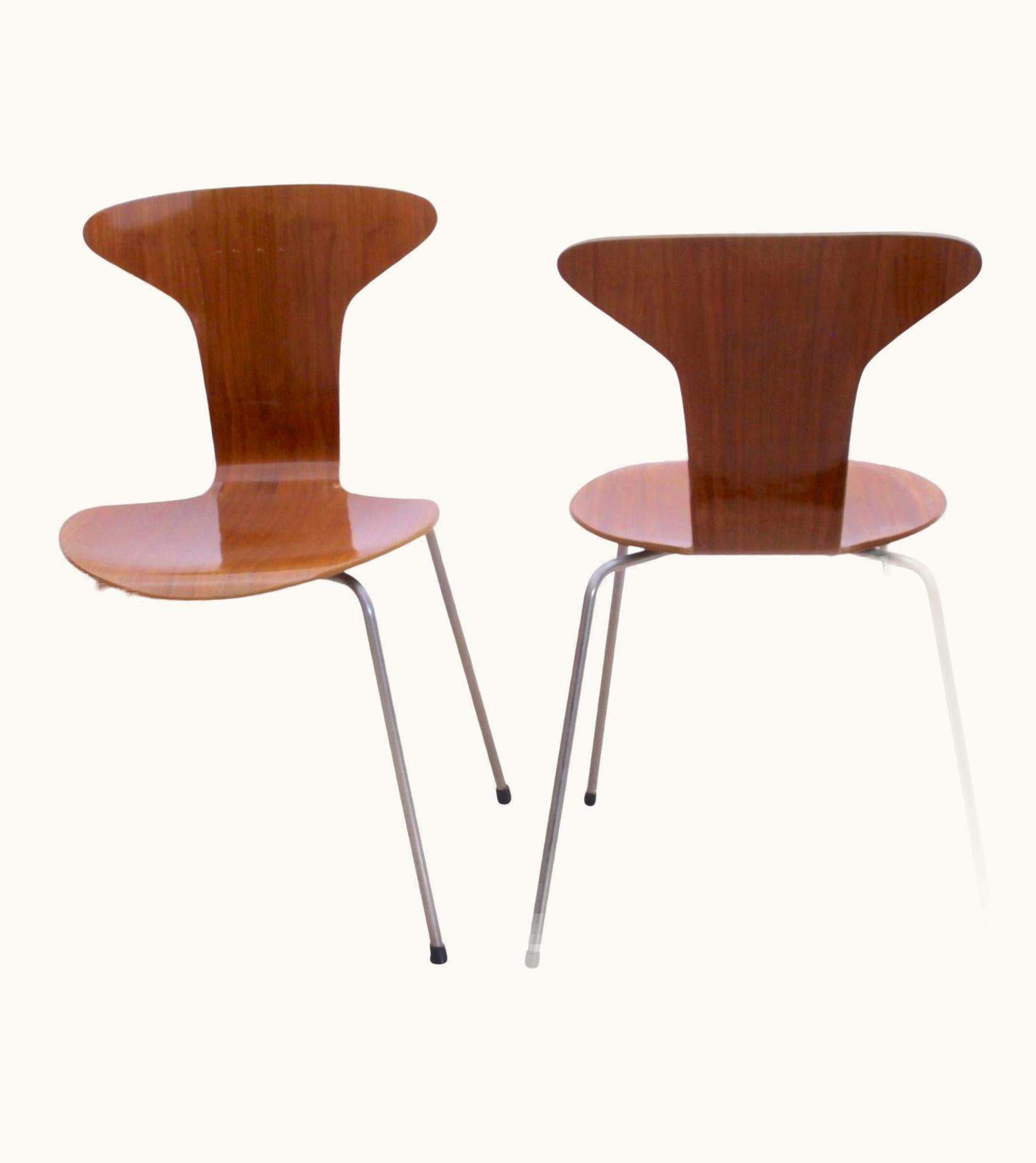 Arne Jacobsen Arne Jacobsen Pair Of 3105 'Mosquito' Chairs By Arne Jacobsen, F. Hansen, Teak, Denmark, 1950s