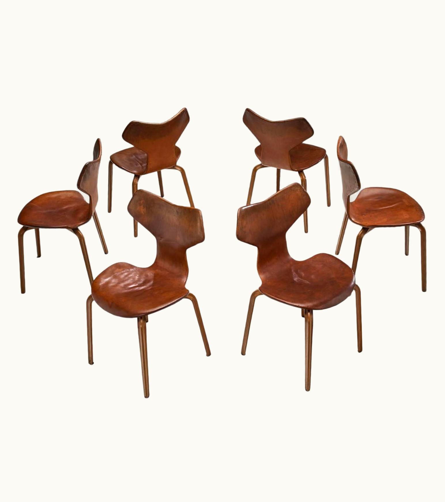 Arne Jacobsen Arne Jacobsen "Grand Prix" Chairs For Fritz Hansen, Denmark 1950s