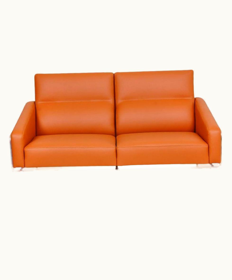 Arne Jacobsen Arne Jacobsen 2pers Airport Sofa Newly Upholstered With Cognac Bizon Leather