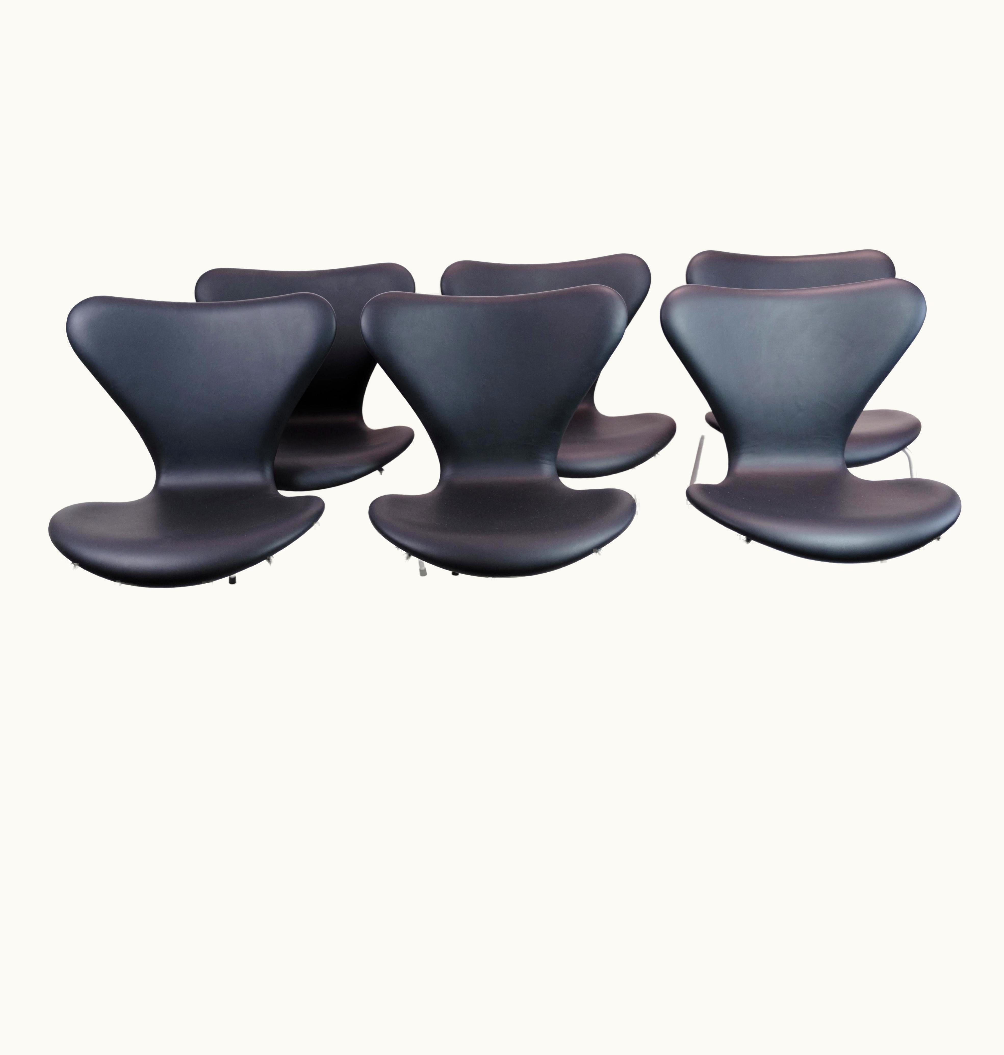 Arne Jacobsen Arne Jacobsen Set Of Six Seven Chairs, Model 3107, Arne Jacobsen, Fritz Hansen, 1967