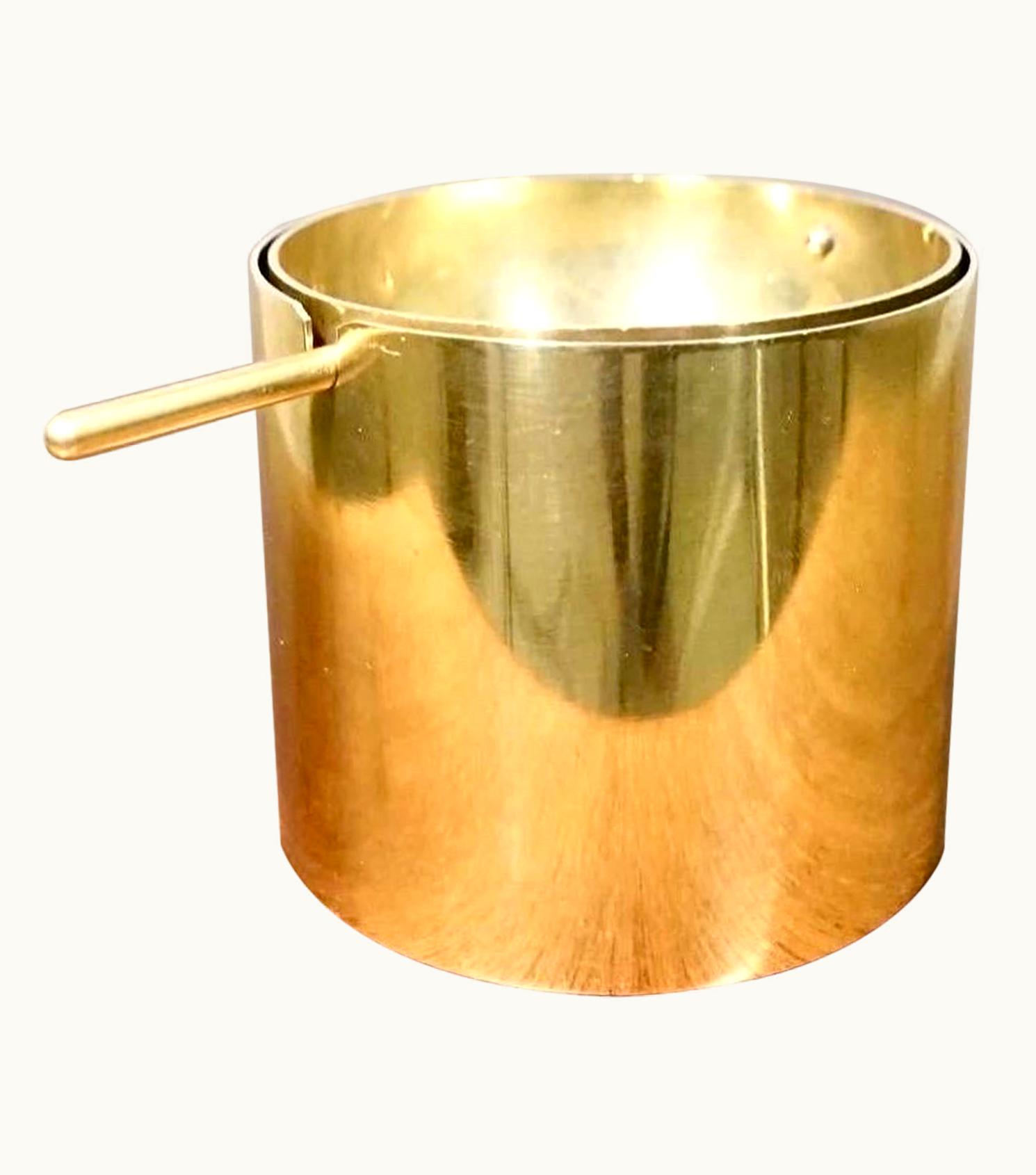 Arne Jacobsen Arne Jacobsen Brass Ashtray Manufactured By Stelton