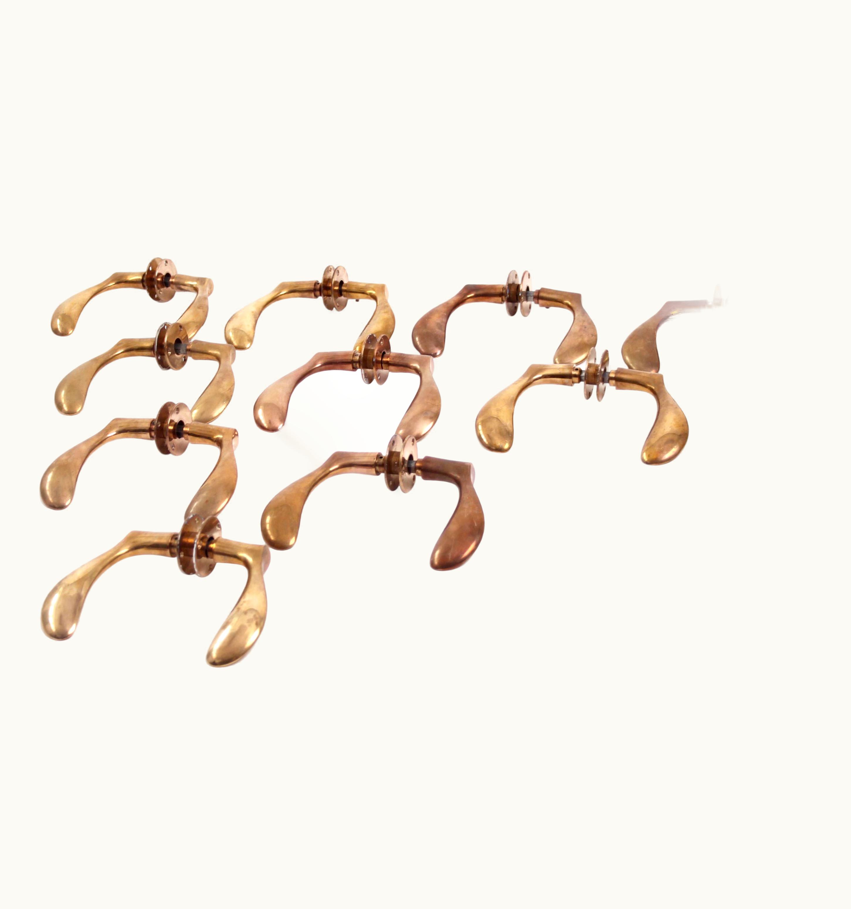 Arne Jacobsen Arne Jacobsen Solid Brass Door Handles With Patina