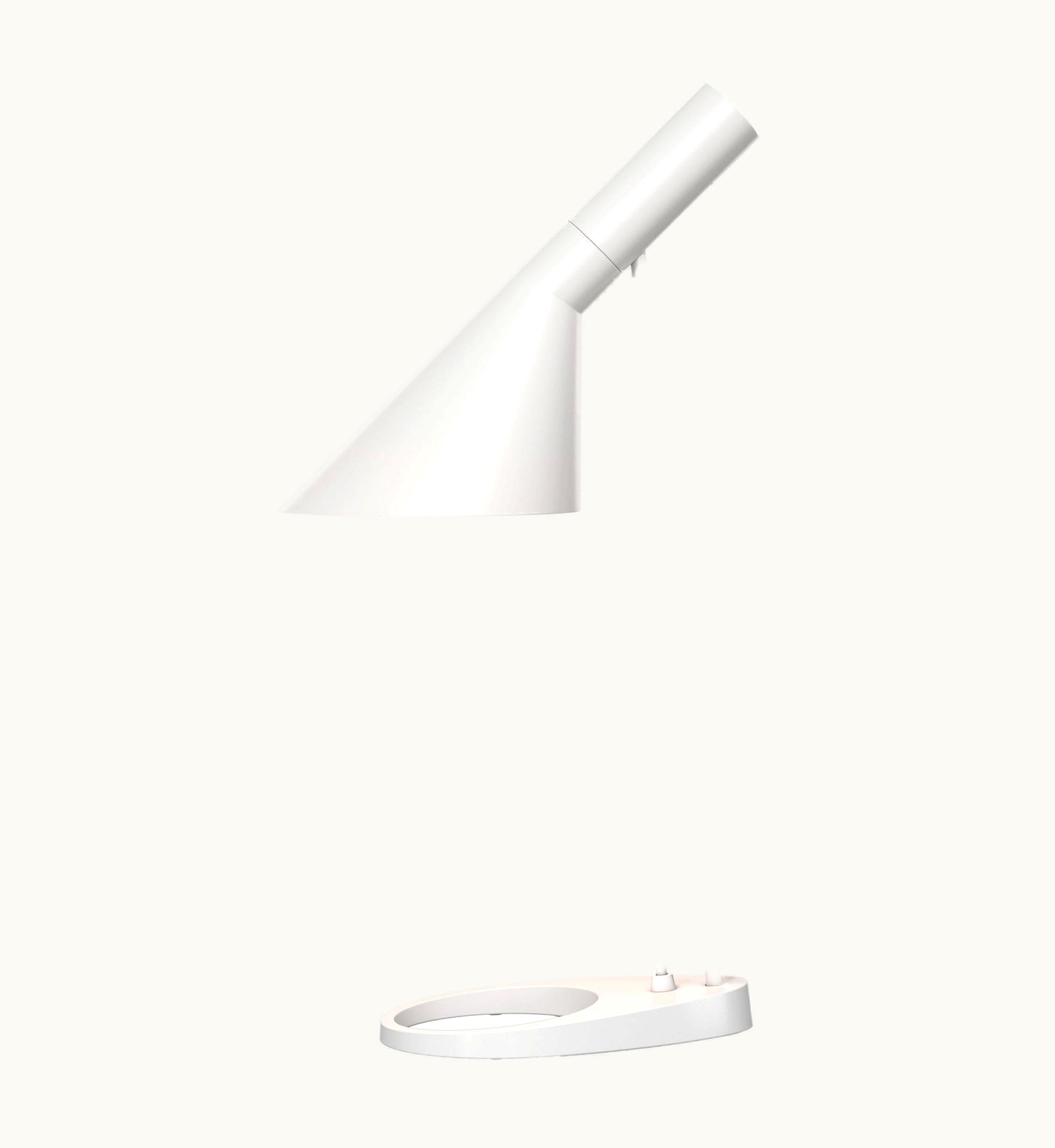 Arne Jacobsen Arne Jacobsen Louis Poulsen AJ Table Lamp In White By Arne Jacobsen