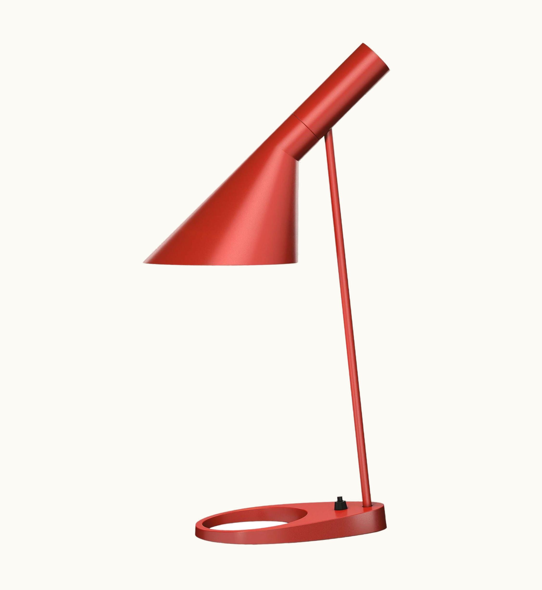 Arne Jacobsen Arne Jacobsen Louis Poulsen AJ Table Lamp In Rusty Red By Arne Jacobsen