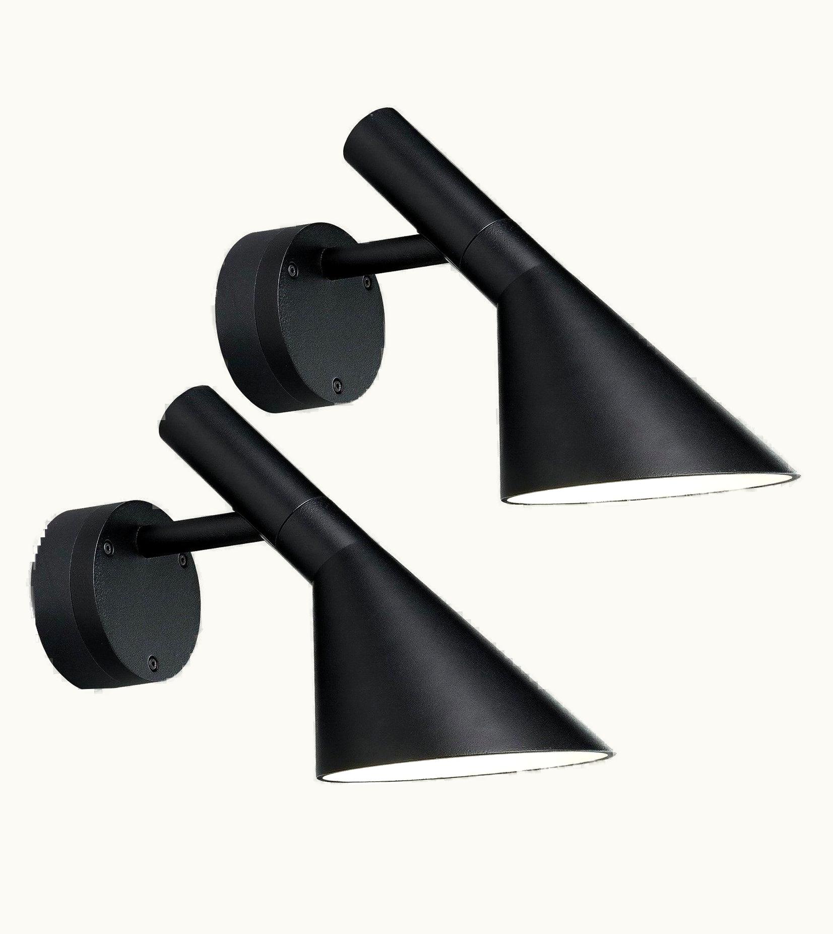 Arne Jacobsen Arne Jacobsen AJ 50 Outdoor Wall Light For Louis Poulsen In Black