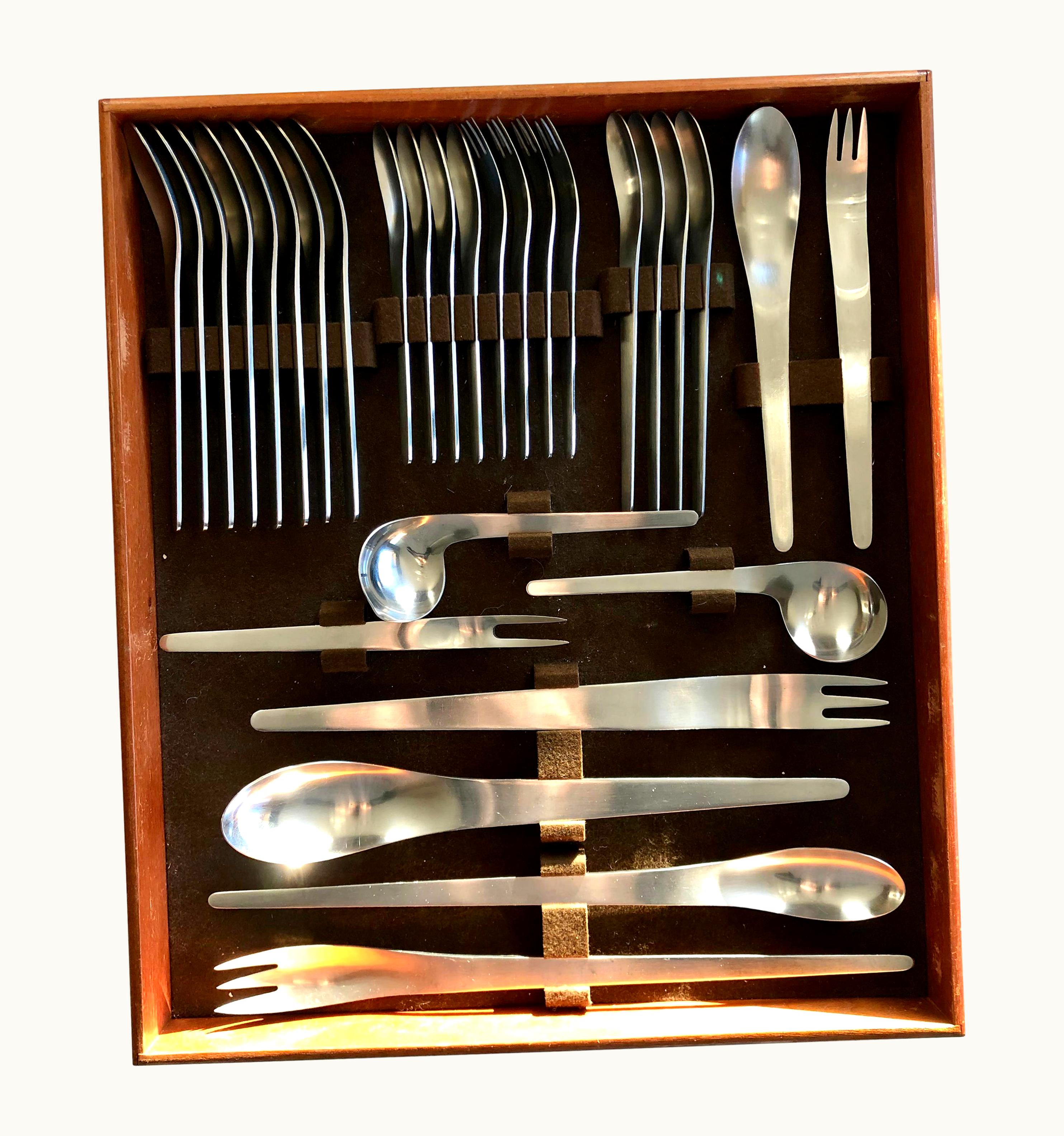 Arne Jacobsen Arne Jacobsen Early 77 Pc. Set Of Arne Jacobsen For Anton Michelsen Flatware, Circa 1958
