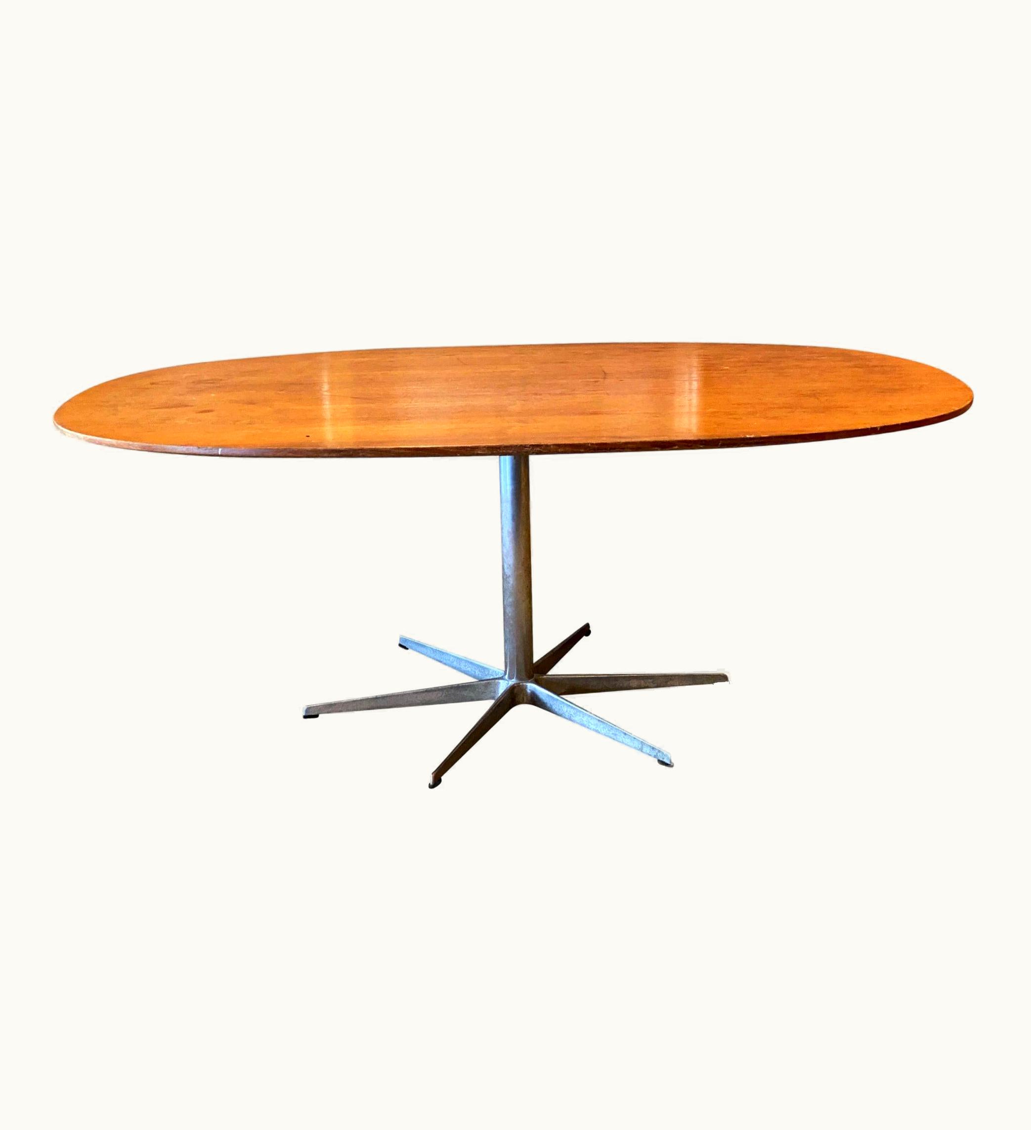 Arne Jacobsen;Piet Hein Arne Jacobsen;Piet Hein Arne Jacobsen & Piet Hein Wood Dining Table Mid-Century Modern Fritz Hansen