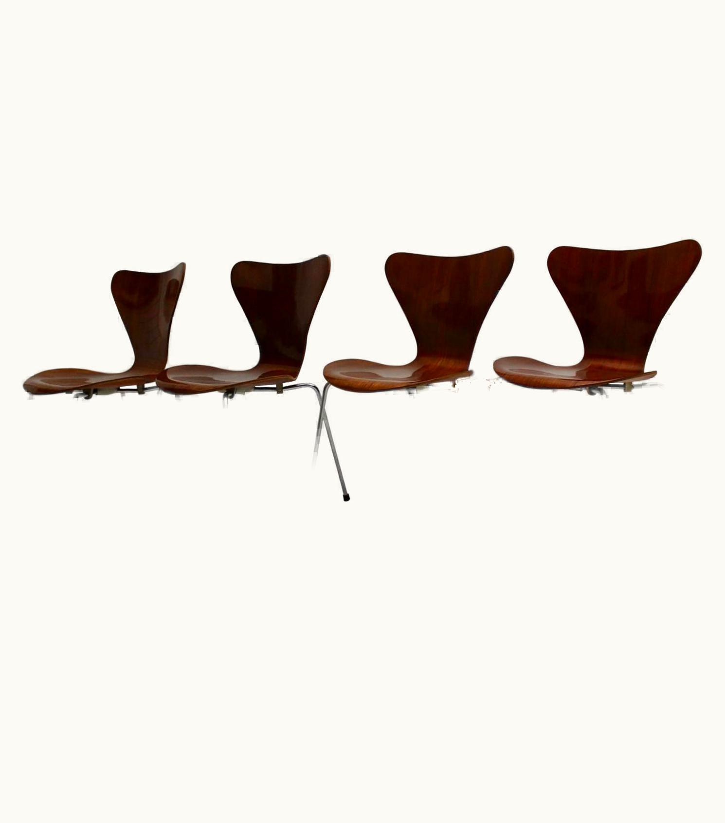 Arne Jacobsen Arne Jacobsen Mid Century Modern Vintage Brown Chairs Arne Jacobsen Model 3107 Circa 1955