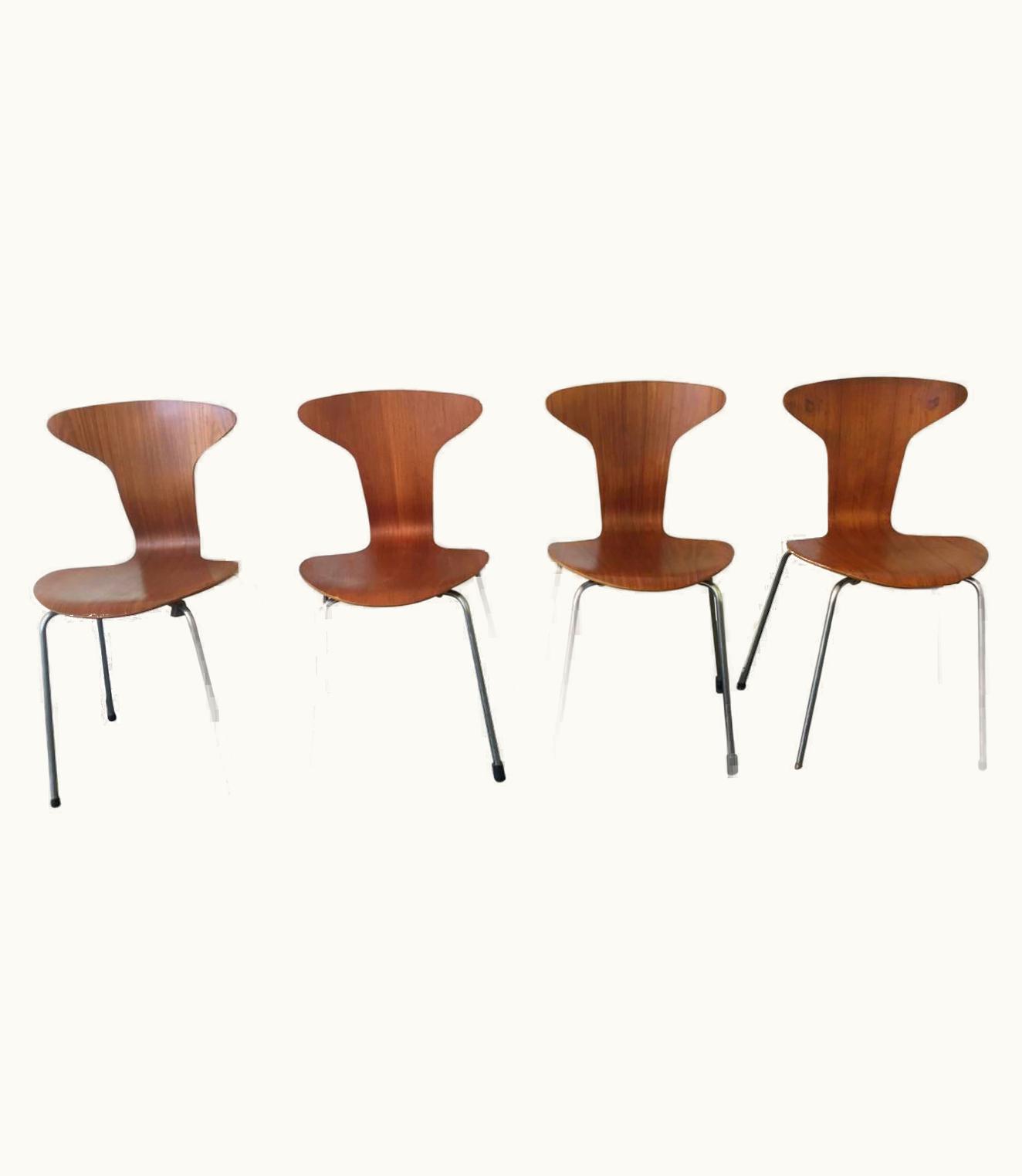 Arne Jacobsen Arne Jacobsen Set Of Four No. 3105 Munkegaard Or Mosquito Chairs By Arne Jacobsen