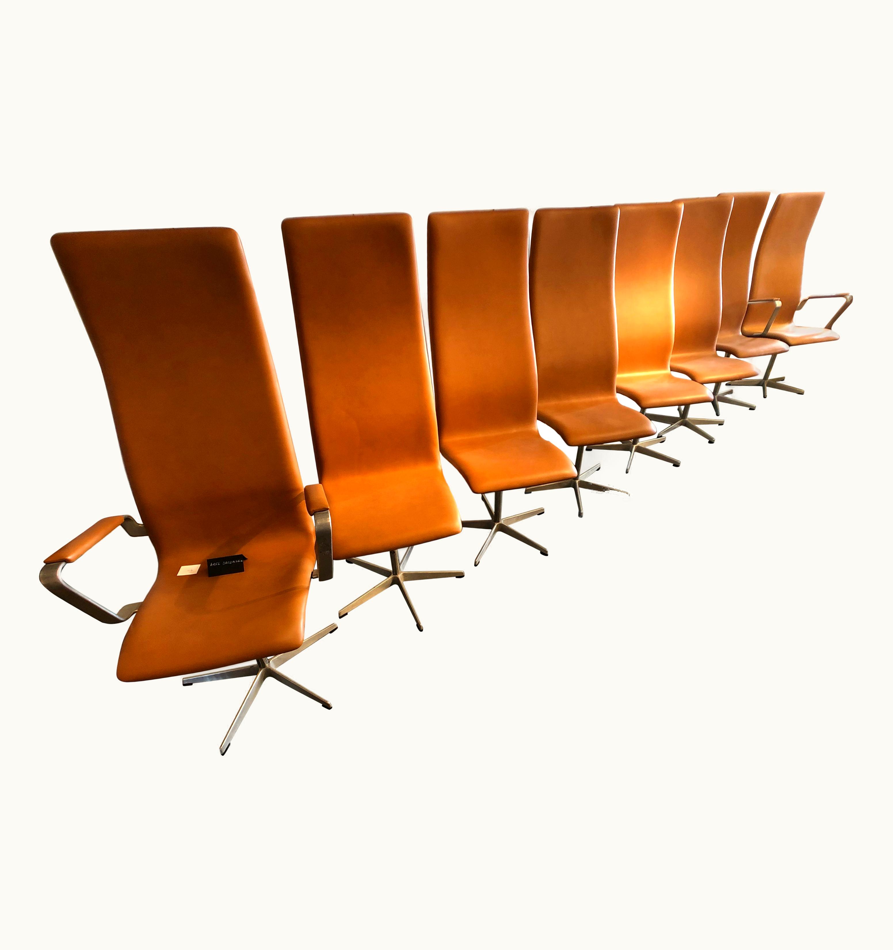 Arne Jacobsen Arne Jacobsen Suite Of 6 Oxford's Chairs And 2 Armchairs By Arne Jacobsen