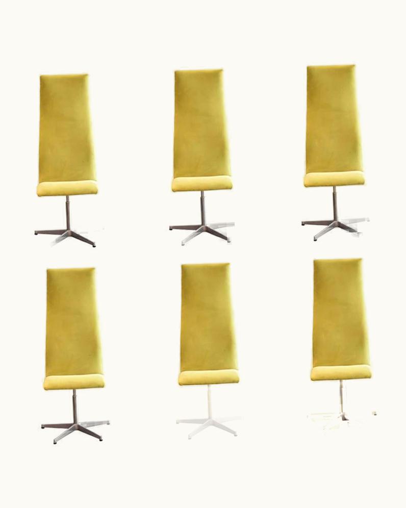 Arne Jacobsen Arne Jacobsen For Fritz Hansen, Set Of Six Chairs Model Oxford, Circa 1960