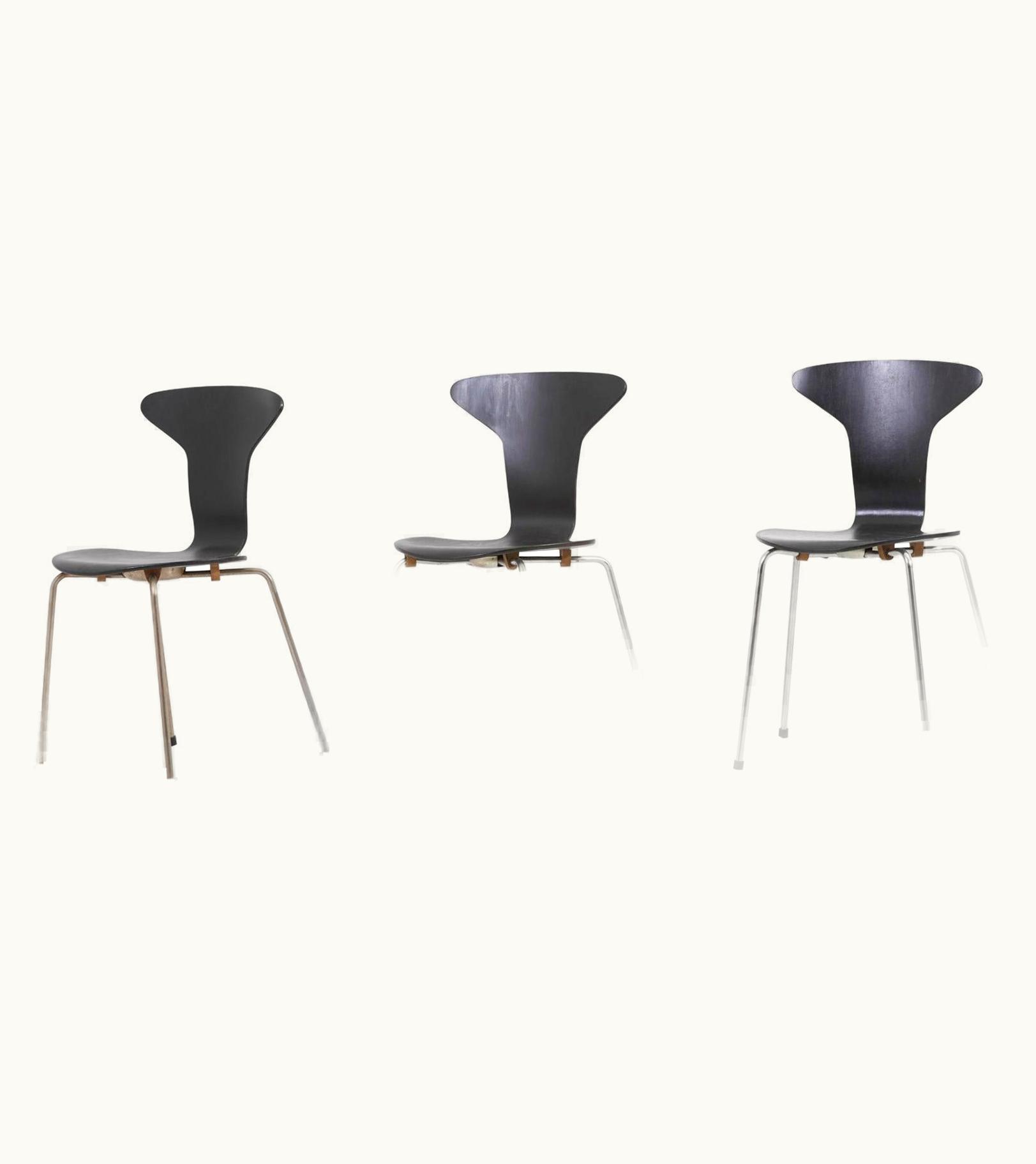 Arne Jacobsen Arne Jacobsen Set Of 3 Mosquito Munkeg‚àö‚Ä¢rd Dining Chairs By Arne Jacobsen, Denmark, 1950s