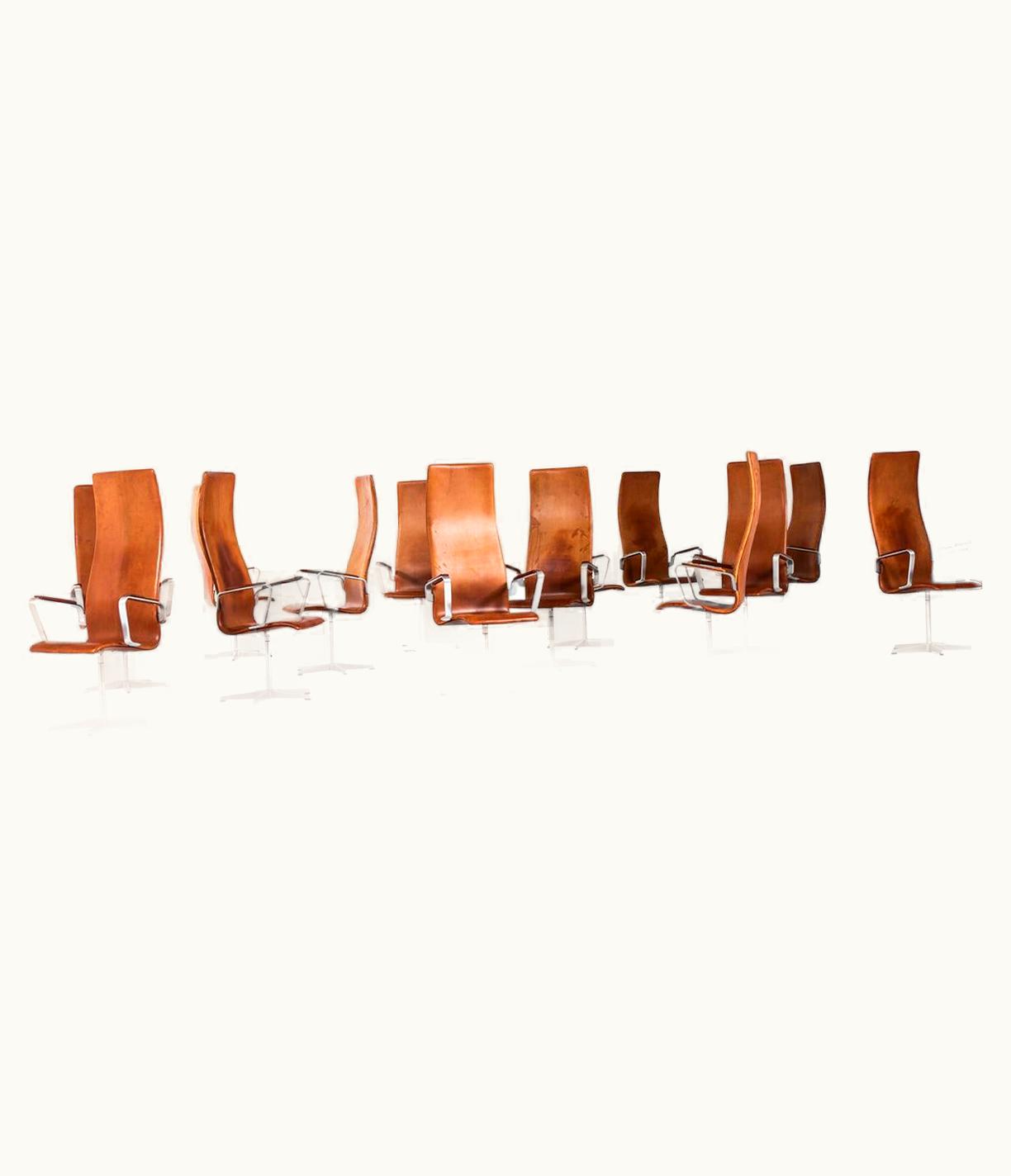 Arne Jacobsen Arne Jacobsen Oxford Chairs Model 3272 By Fritz Hansen In Denmark