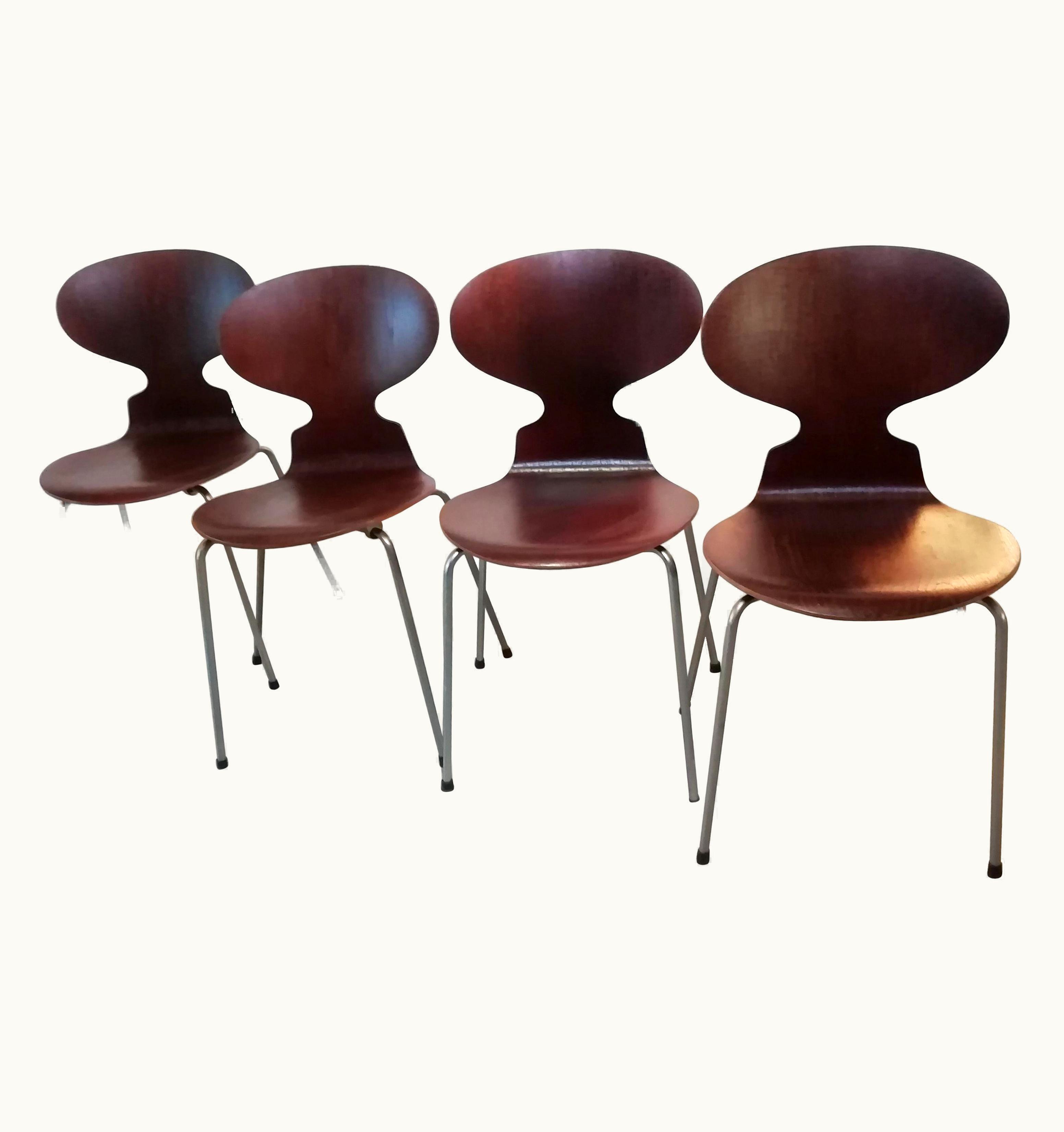Arne Jacobsen Arne Jacobsen 20th Century Ant Dining Chairs By Arne Jacobsen Fritz Hansen, 1950s, Set Of 4